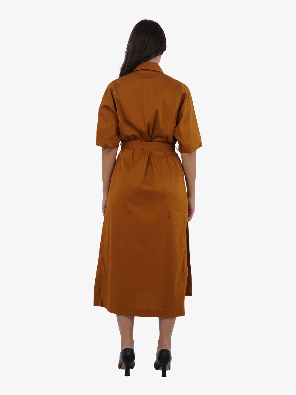 SEMICOUTURE Abito Lungo Con Cintura S4SK28 Donna Cotone Marrone