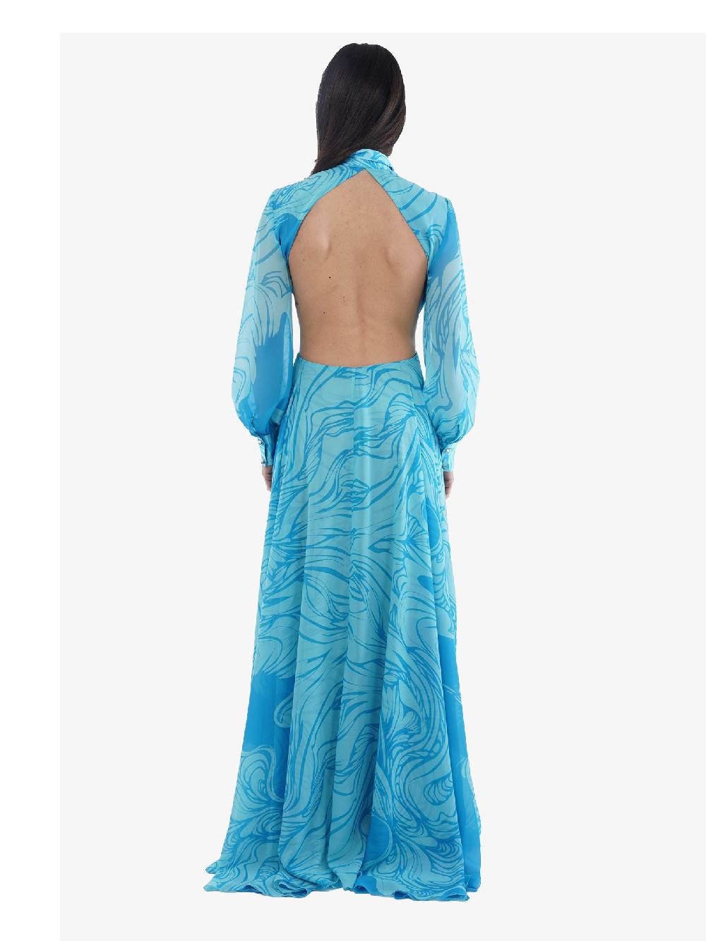 MONIQUE GARCONNE Abito Lungo Donna Azzurro Fantasia Acqua