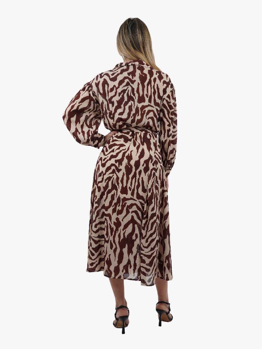 SPACE SIMONA CORSELLINI Abito Lungo In Froissè Donna Stampa Zebrata