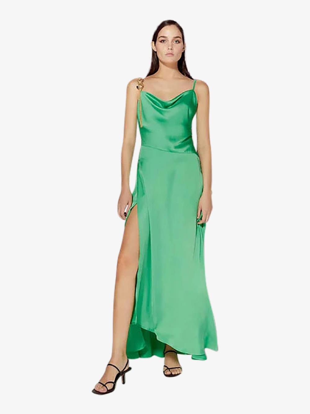 SPACE SIMONA CORSELLINI Abito Lungo In Raso Fluido P24CPAB064 Donna Verde