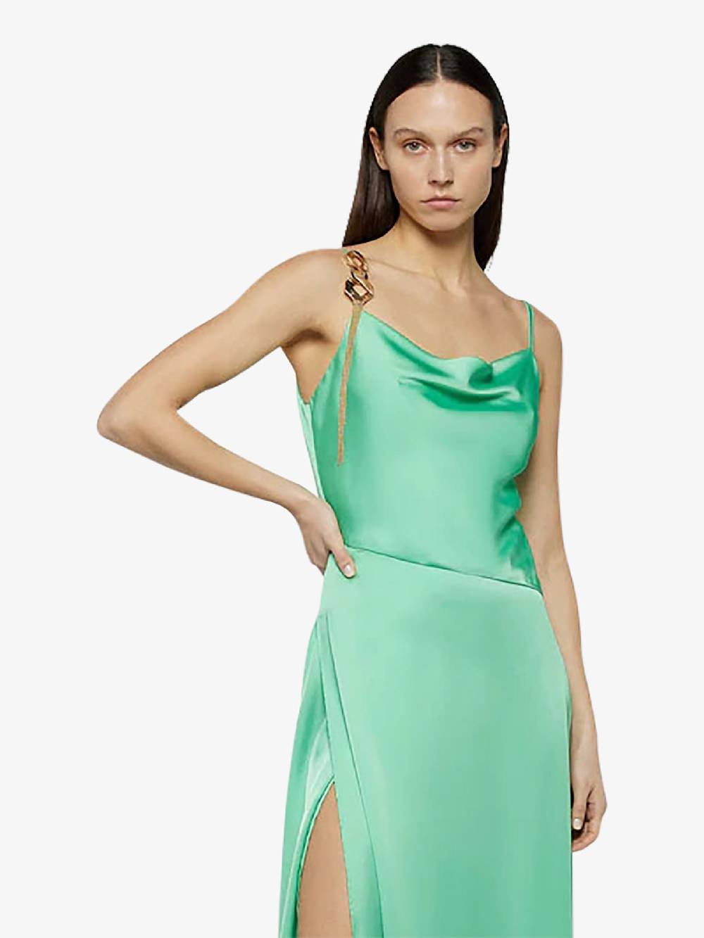 SPACE SIMONA CORSELLINI Abito Lungo In Raso Fluido P24CPAB064 Donna Verde