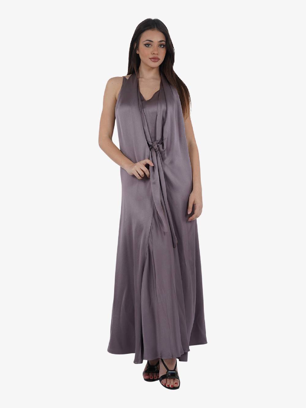 ALYSI Abito lungo liquid con nodo 104357P4211 donna lilla