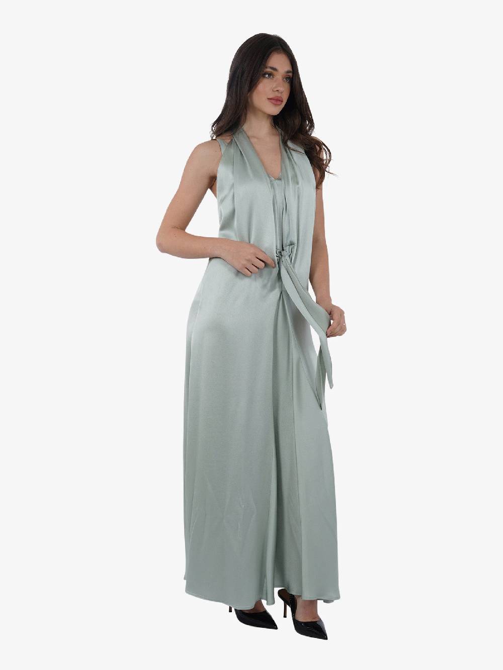 ALYSI Abito Lungo Liquid Con Nodo 104357P4211 Donna Verde