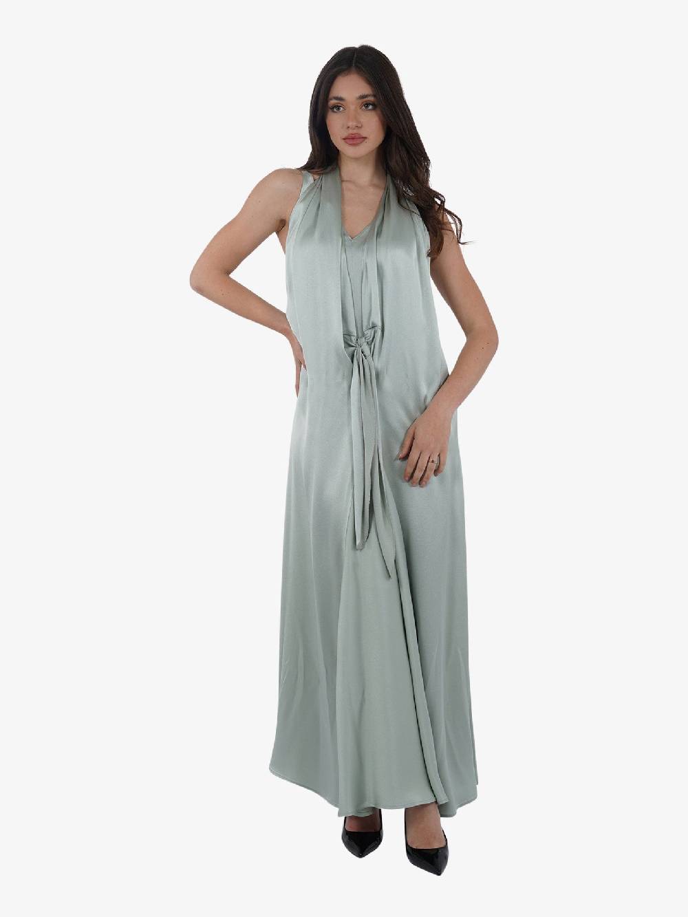 ALYSI Abito Lungo Liquid Con Nodo 104357P4211 Donna Verde