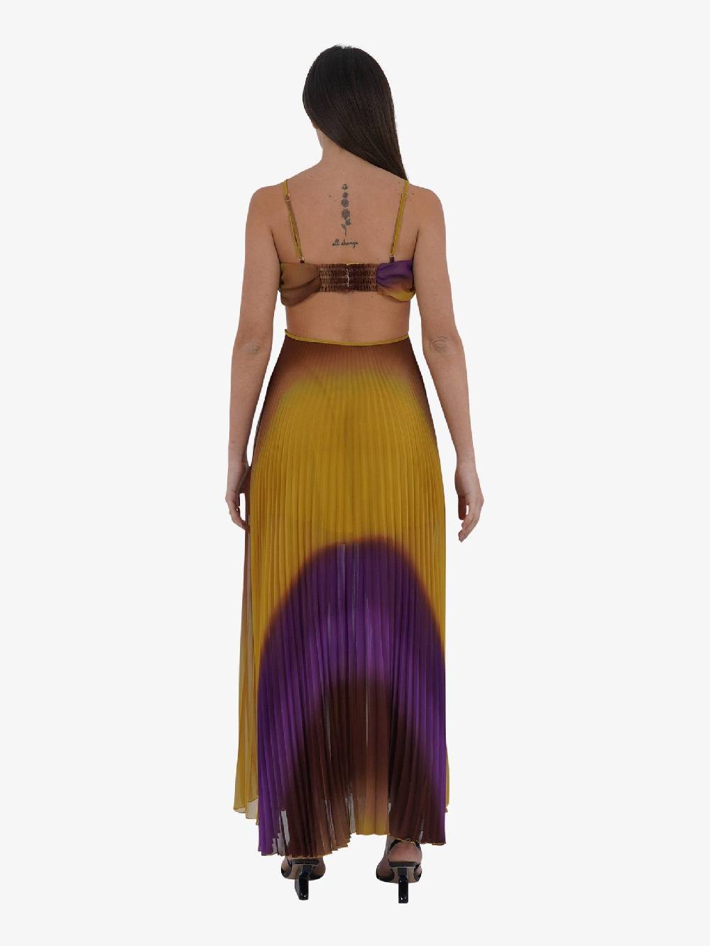 SPACE SIMONA CORSELLINI Abito Lungo Svasato Donna Con Stampa Sfumata