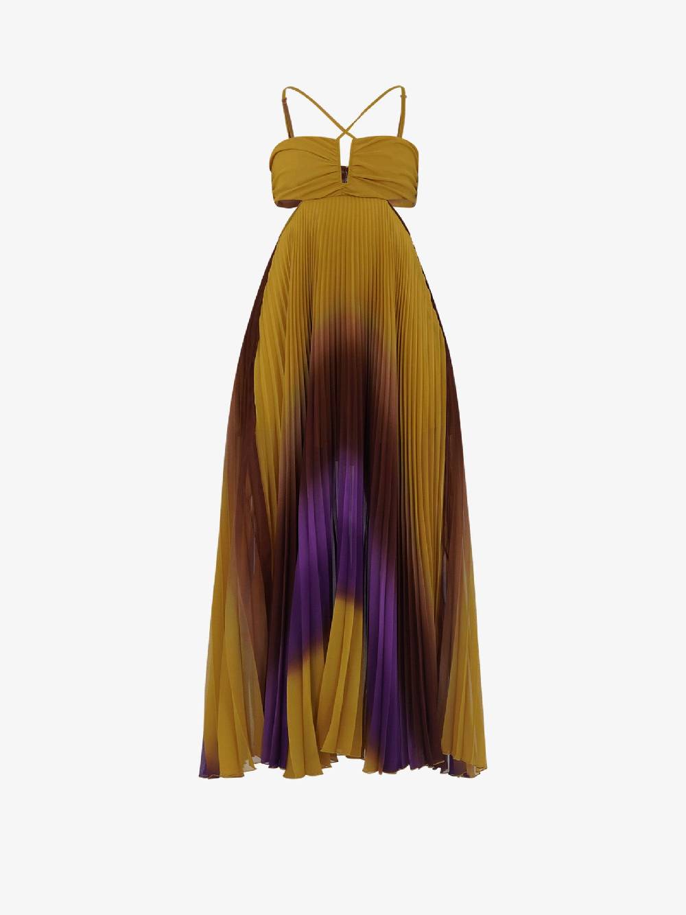 SPACE SIMONA CORSELLINI Abito lungo svasato donna con stampa sfumata