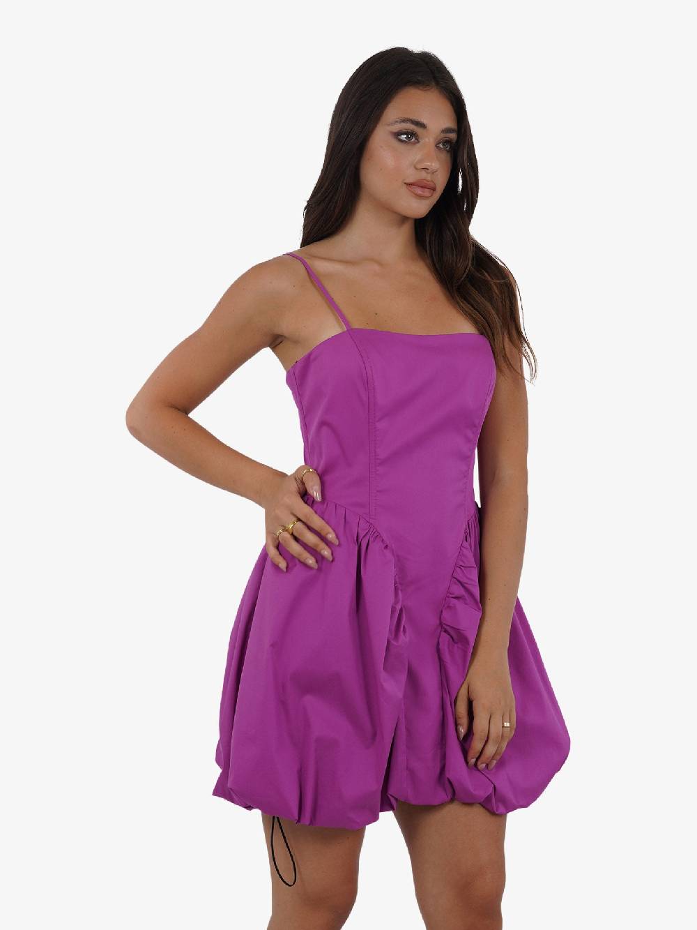 JIJIL Abito Midi Con Arricciatura AB117 Donna Cotone Fucsia