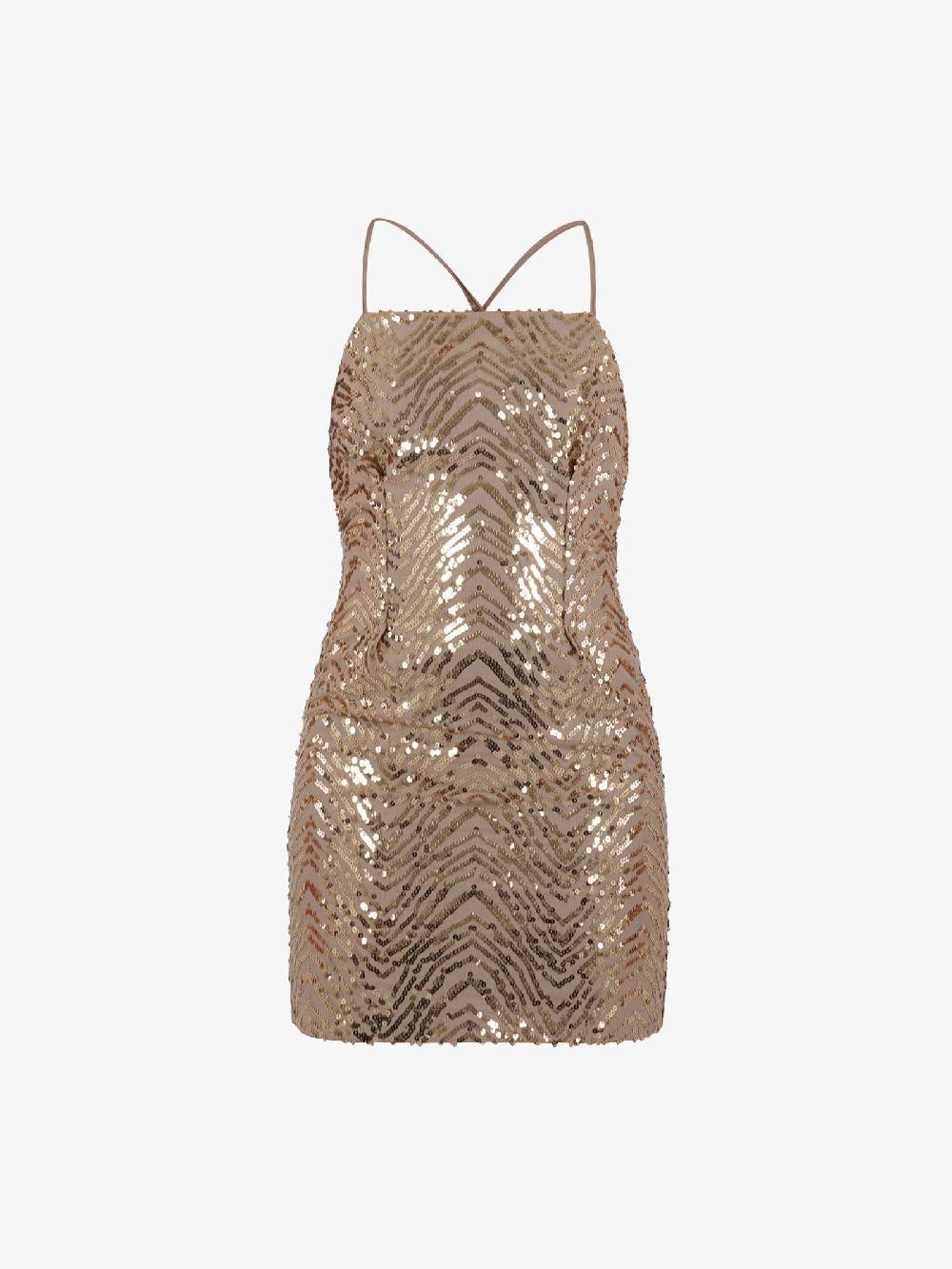 HAVE ONE Abito Midi Con Pailletters AVS-L086 Donna Viscosa Beige