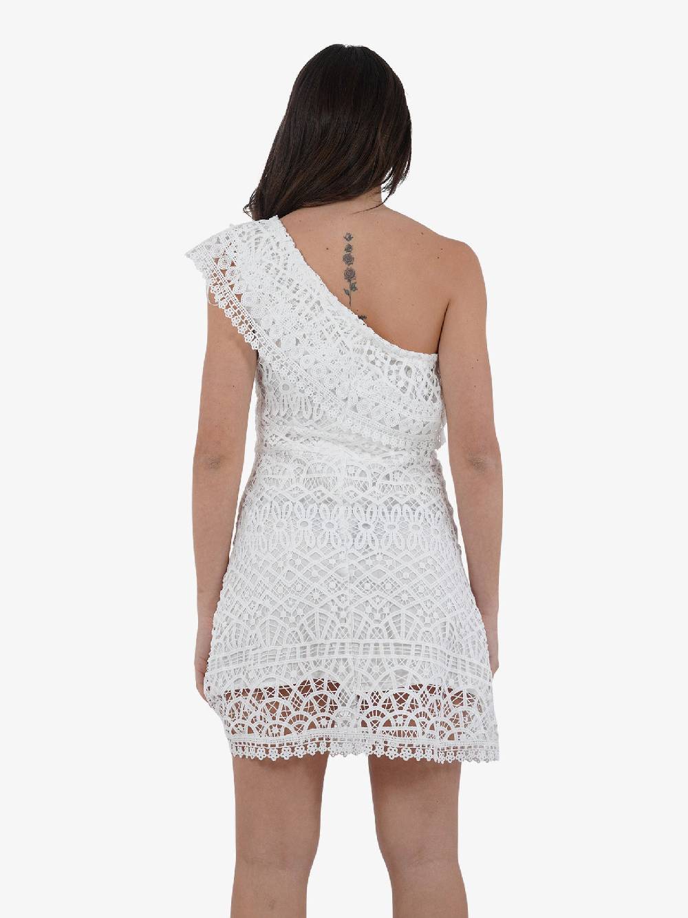 TRASH AND LUXURY Abito Midi Monospalla In Pizzo TL-08SS240538 Donna Panna