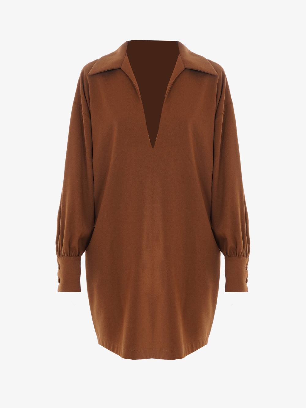 MARIUCCIA Abito midi scollo profondo a V donna bruciato