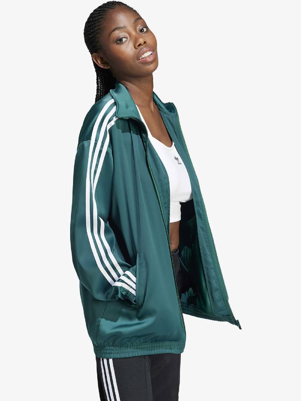 ADIDAS Felpa Girocollo Satin IP0699 Donna Verde