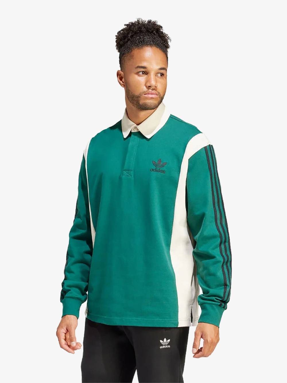 ADIDAS Polo RUGBY SHIRT IU0210 Uomo Cotone Verde