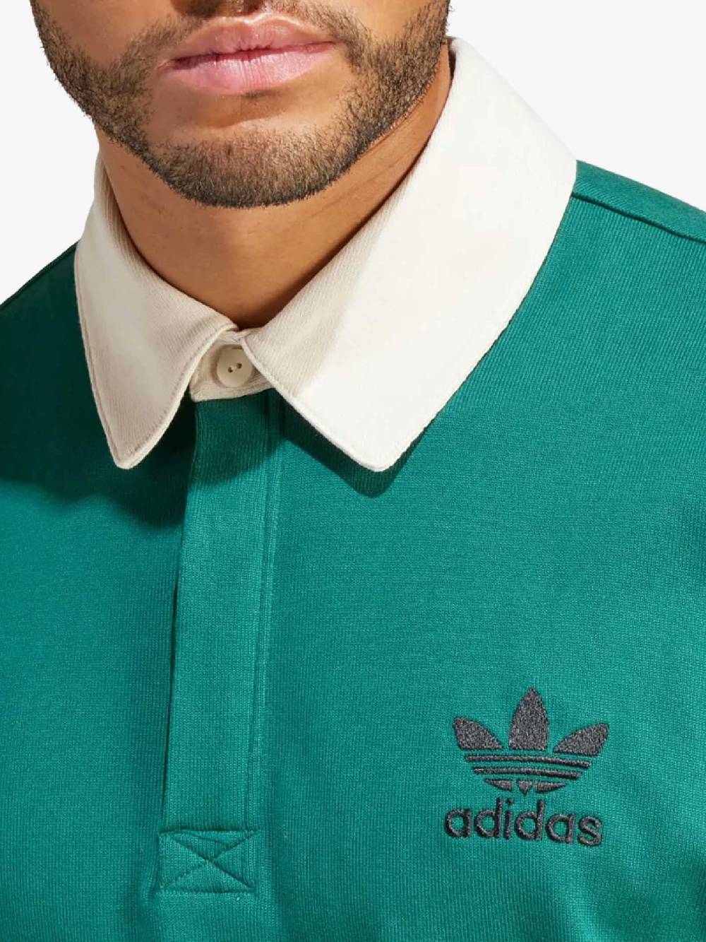 ADIDAS Polo RUGBY SHIRT IU0210 Uomo Cotone Verde
