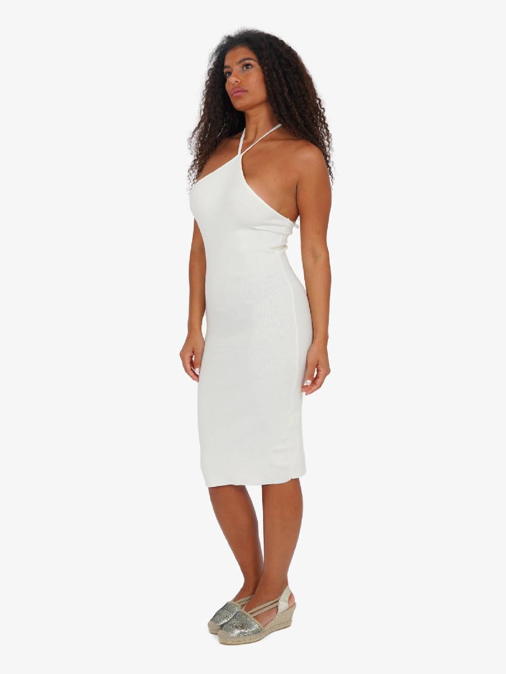 AKEP Abito Midi Donna Panna In Viscosa