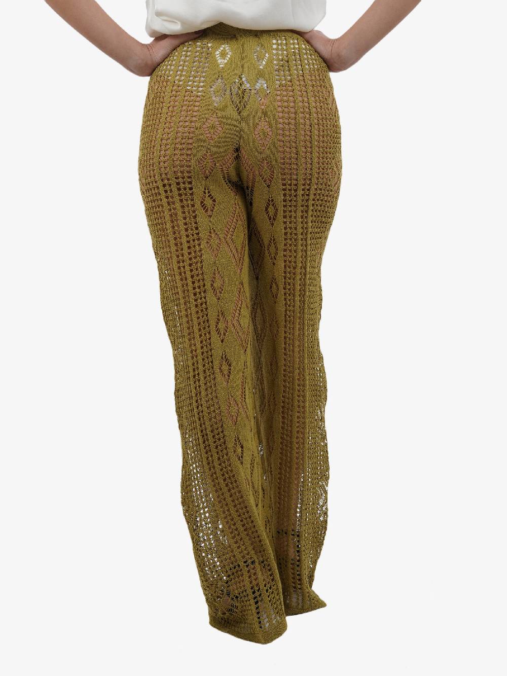 AKEP Pantaloni In Lino Donna Verde