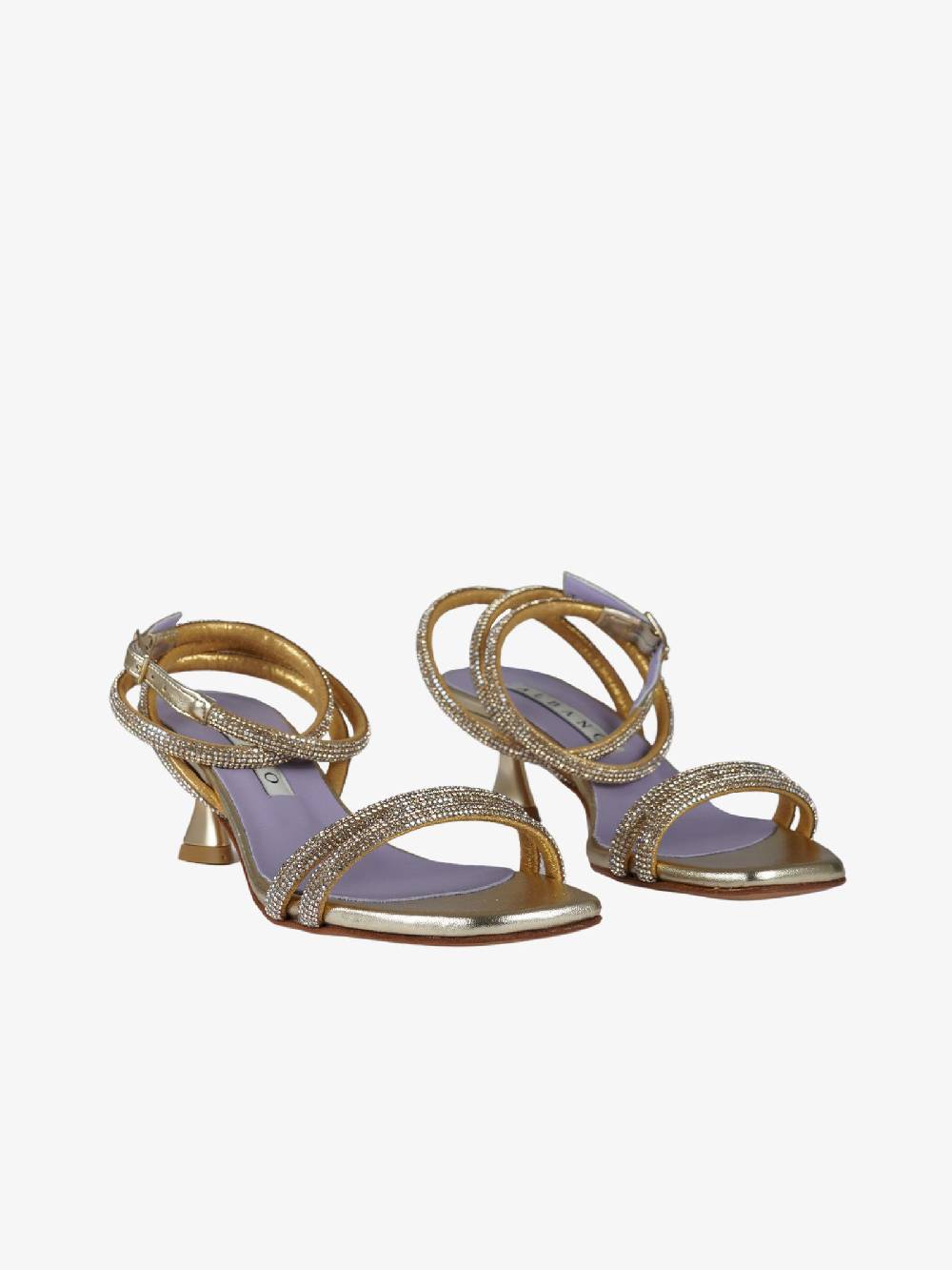 ALBANO Sandali 3203 Metal Platino Donna Con Strass