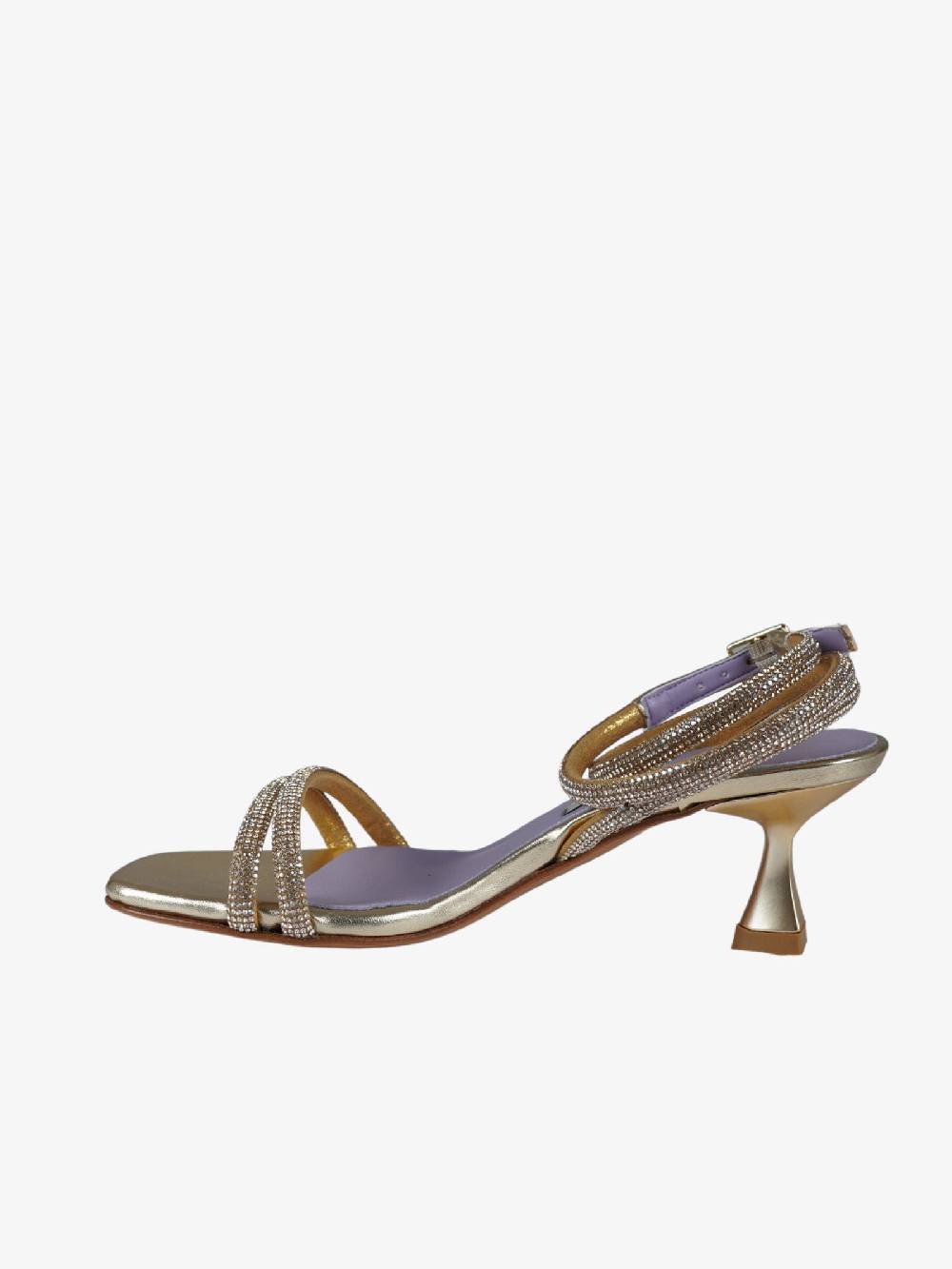 ALBANO Sandali 3203 Metal Platino Donna Con Strass