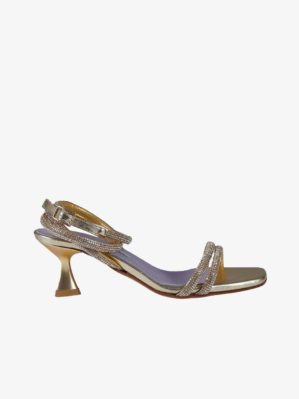 ALBANO Sandali 3203 Metal Platino donna con strass