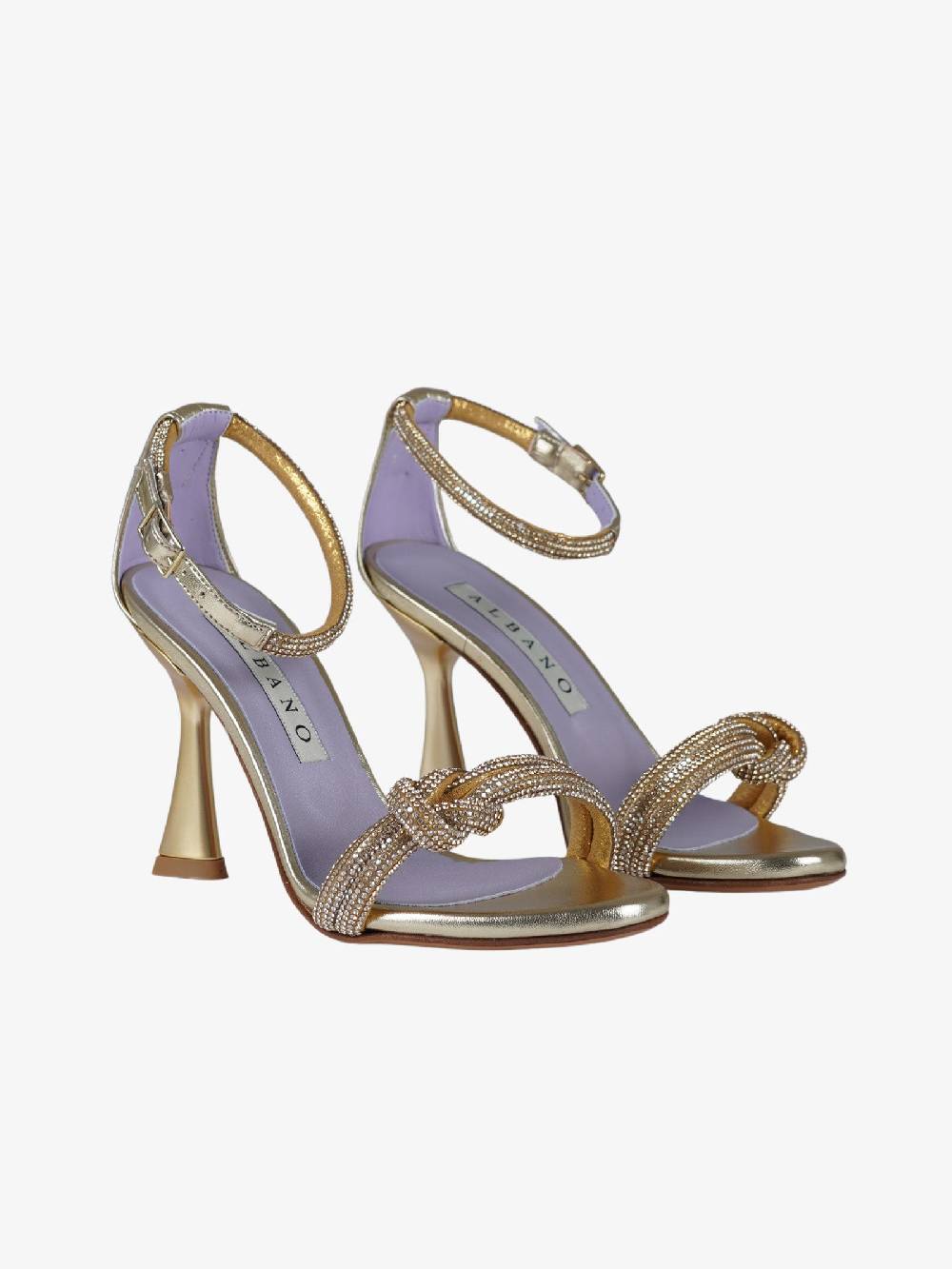 ALBANO Sandali 3325 Metal Platino Donna Con Strass