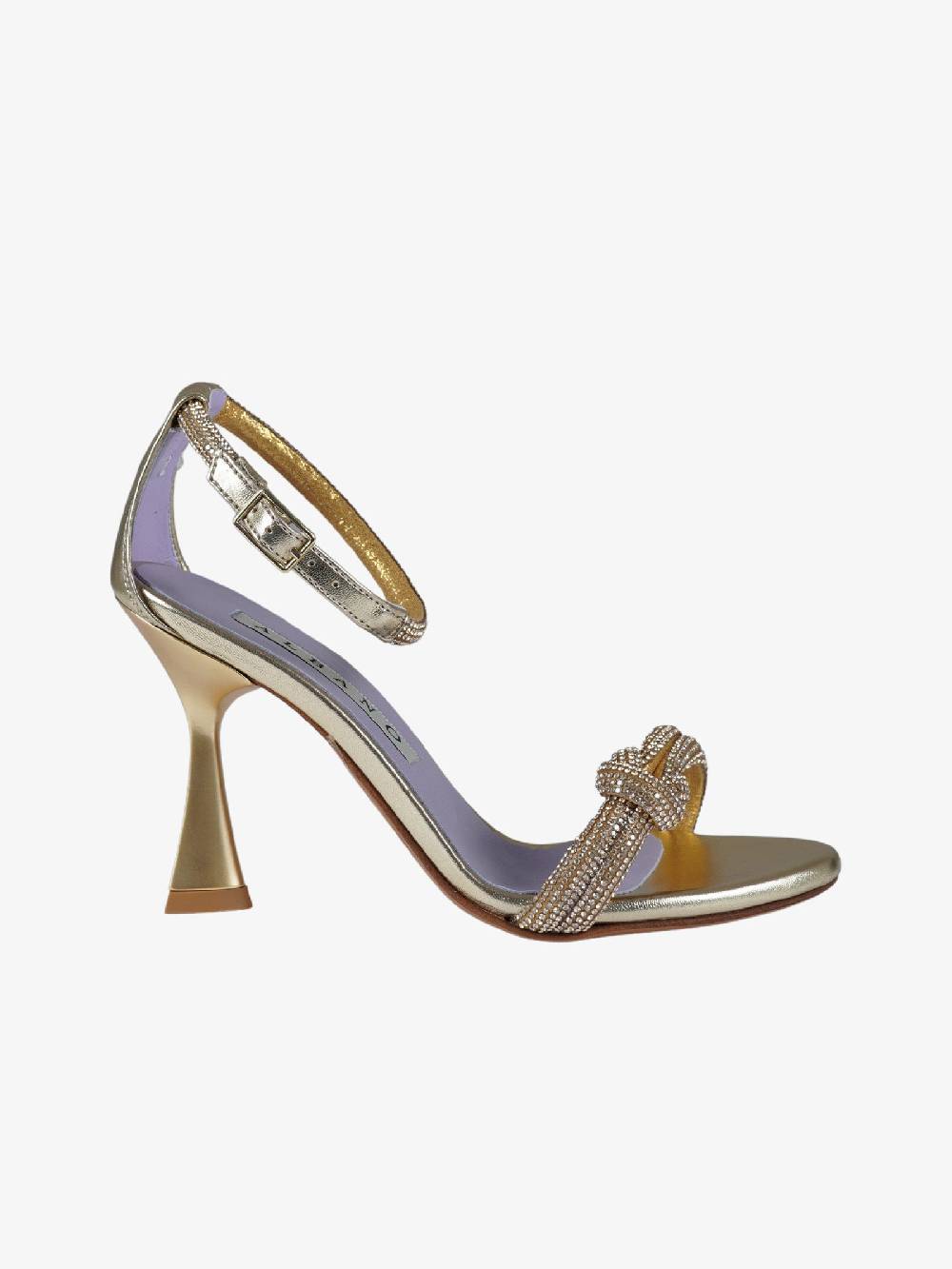 ALBANO Sandali 3325 Metal Platino donna con strass