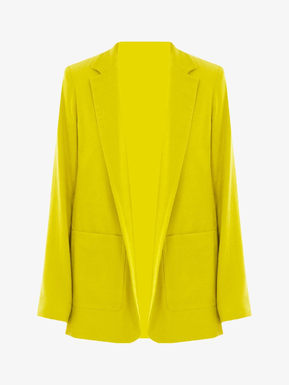 ALYSI Giacca blazer donna limone effetto ciniglia