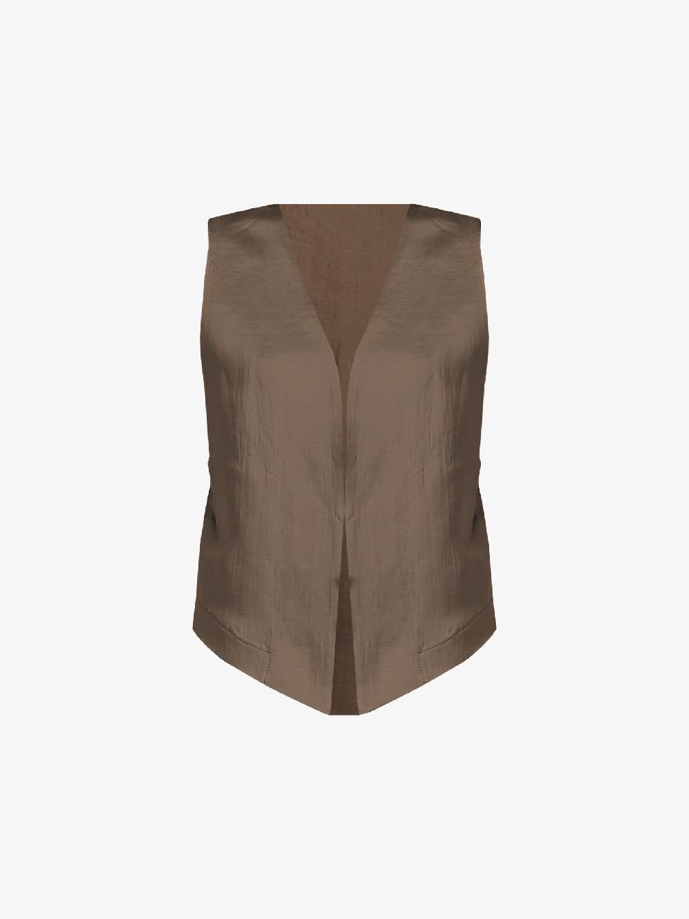 ALYSI Gilet in lino donna marrone