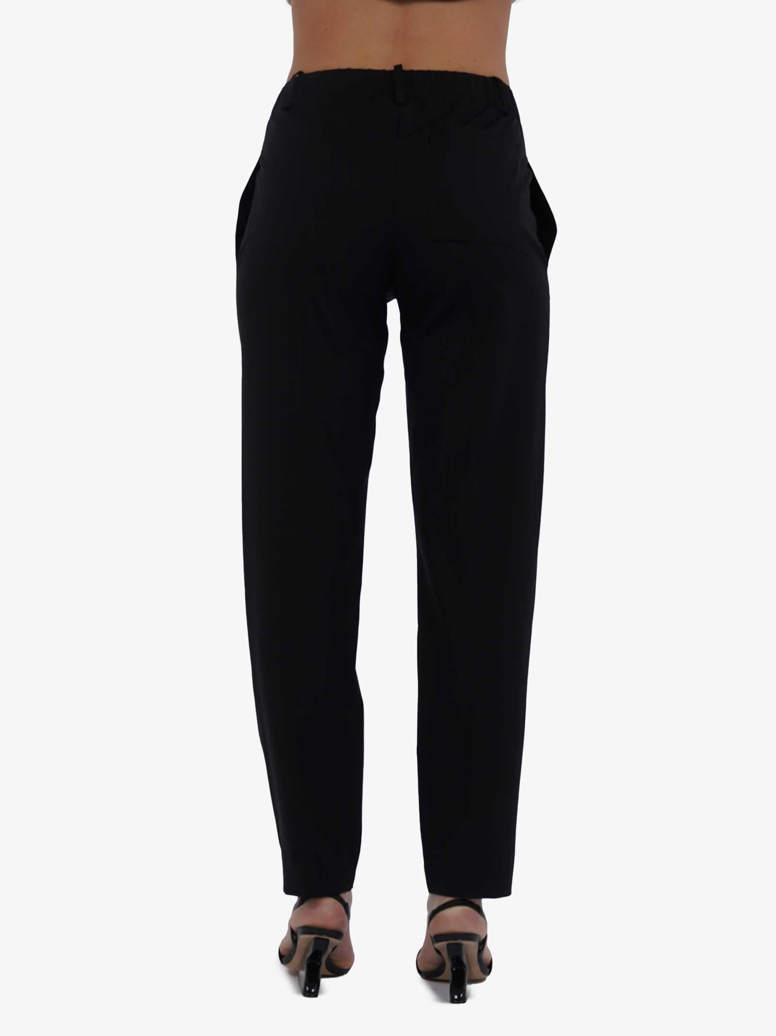 ALYSI Pantalone Chino Donna In Tela Di Lana Nero