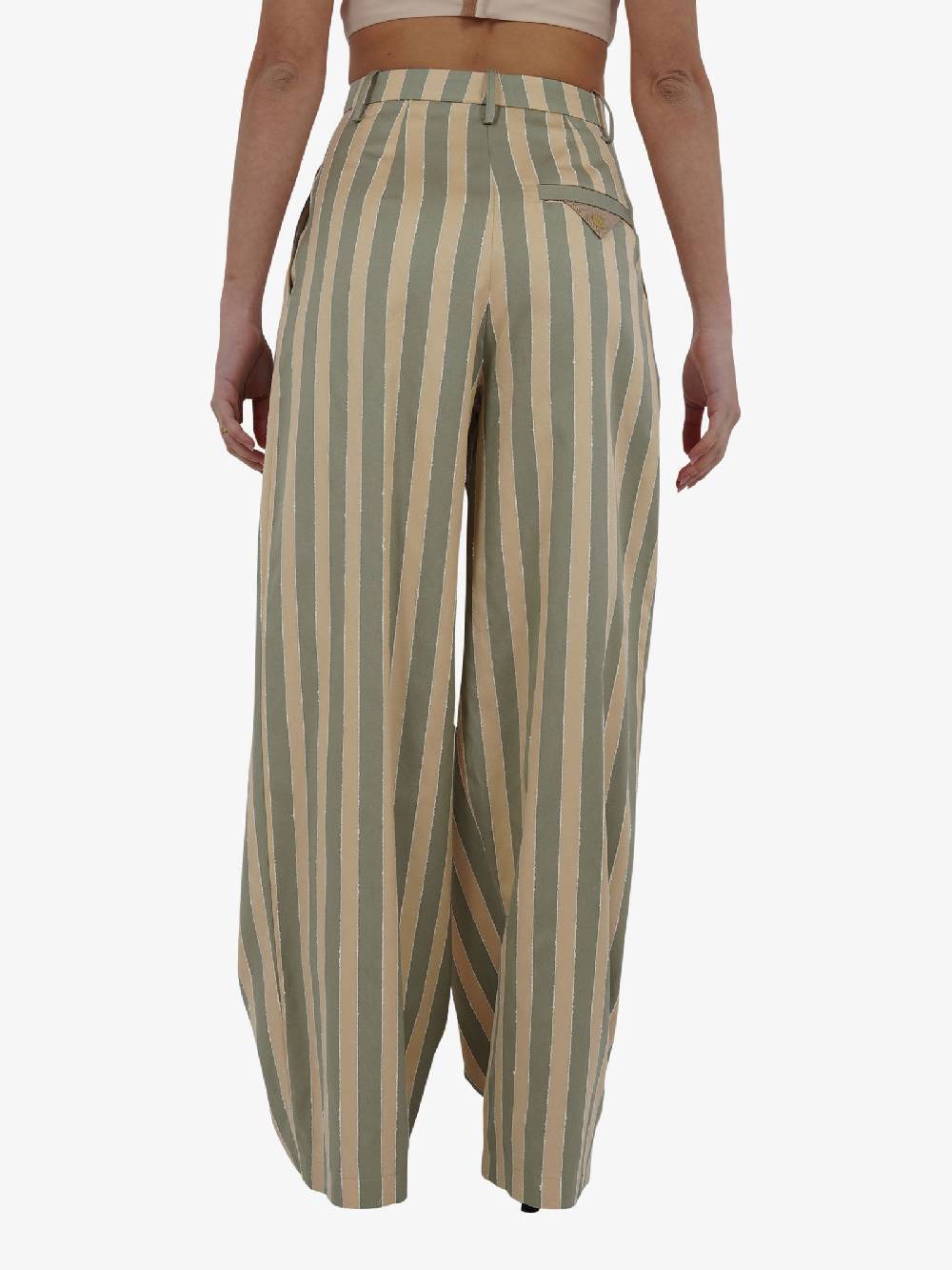 ALYSI Pantalone Sartoriale Donna Maxi Riga Salvia