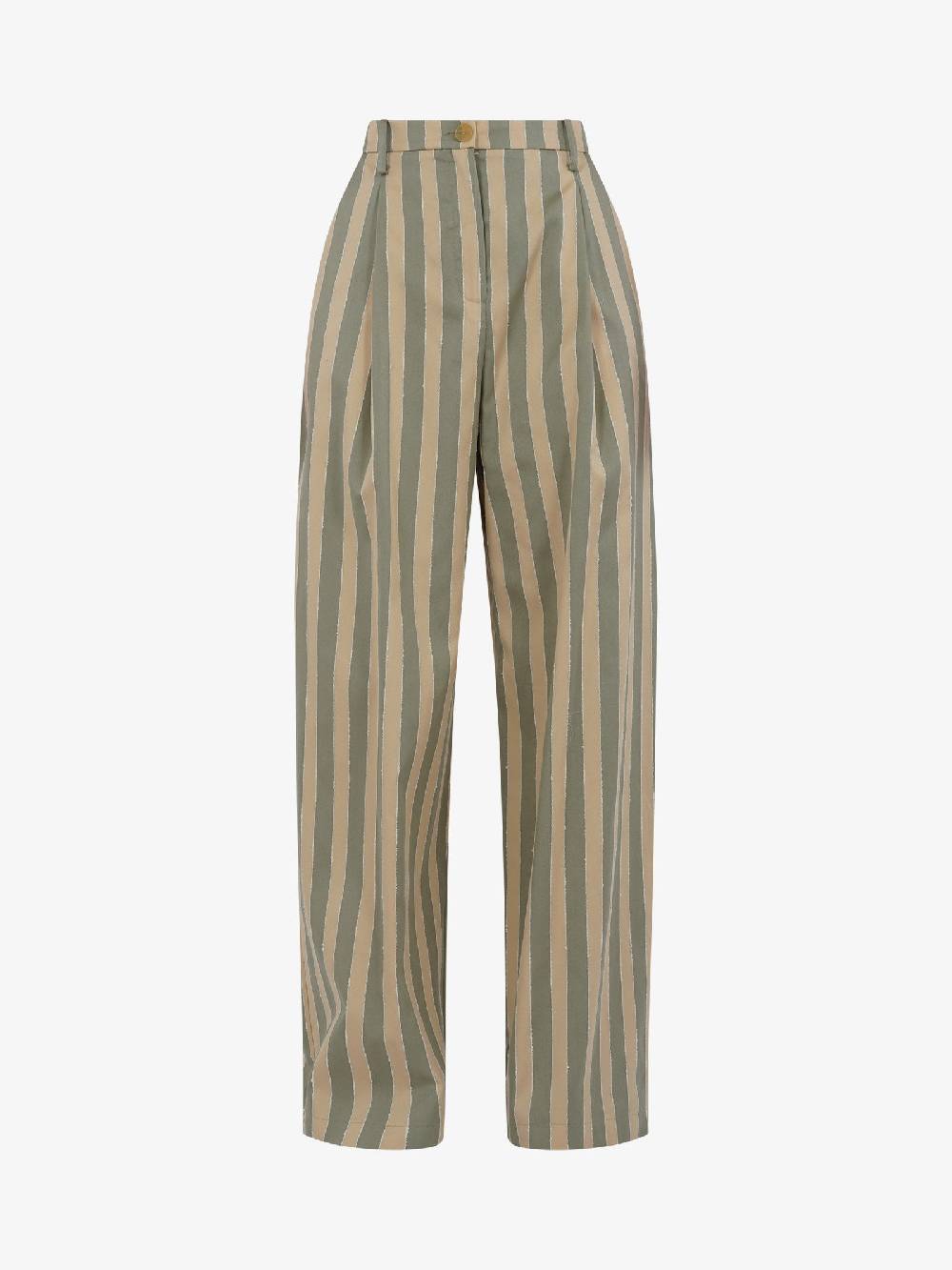 ALYSI Pantalone Sartoriale Donna Maxi Riga Salvia