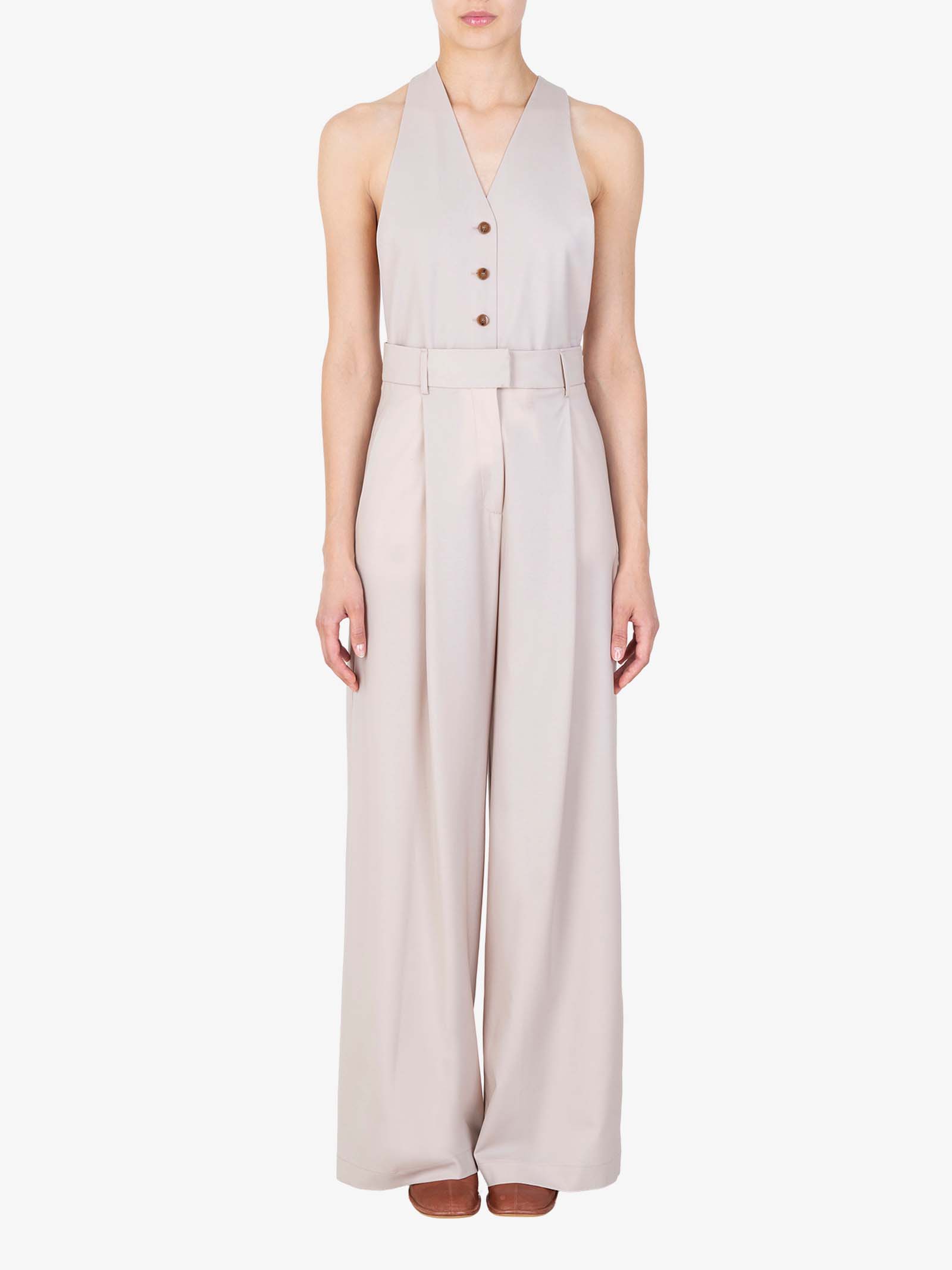 ALYSI Tuta Donna In Tela Di Lana Rosa