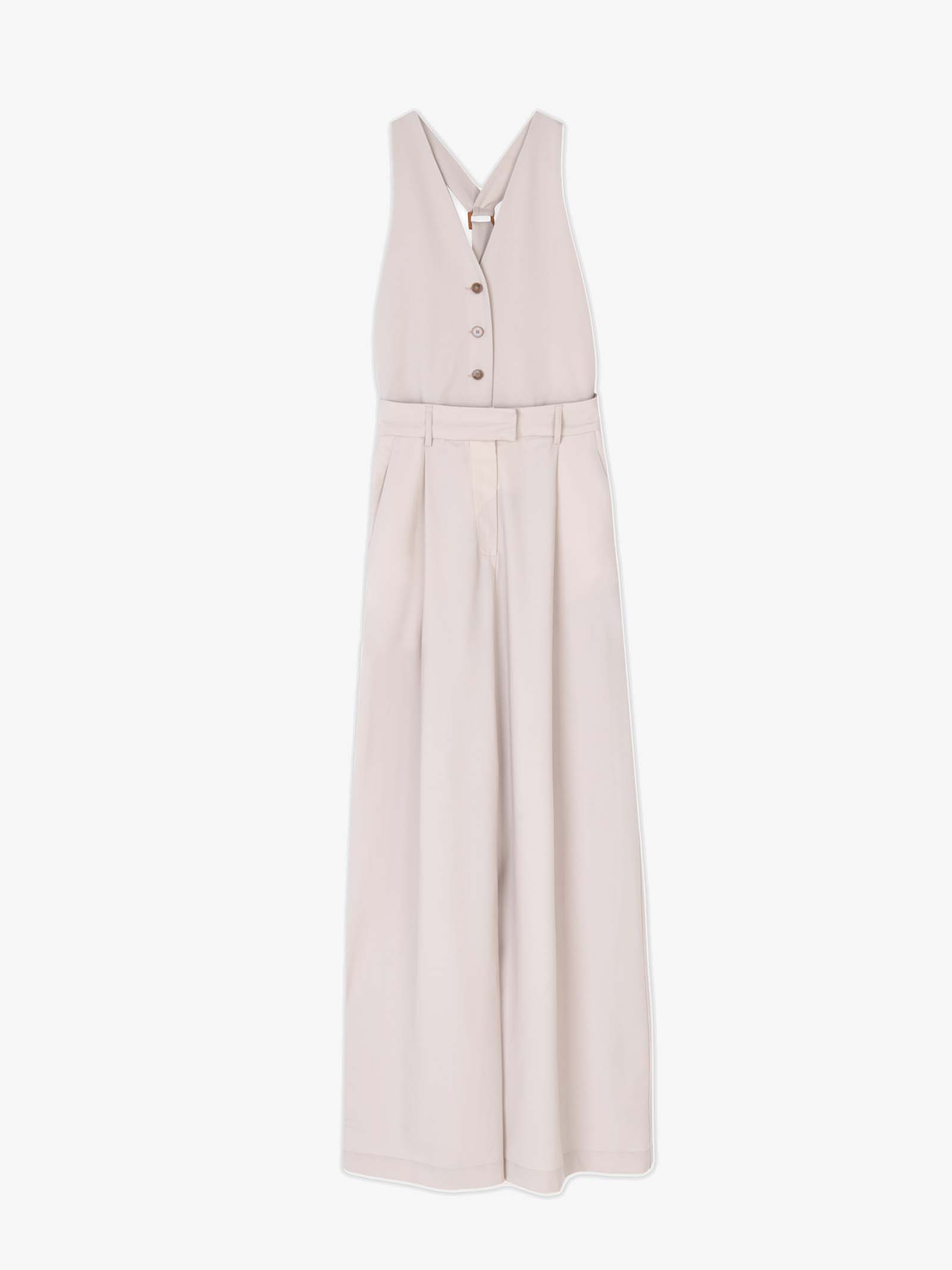 ALYSI Tuta donna in tela di lana rosa