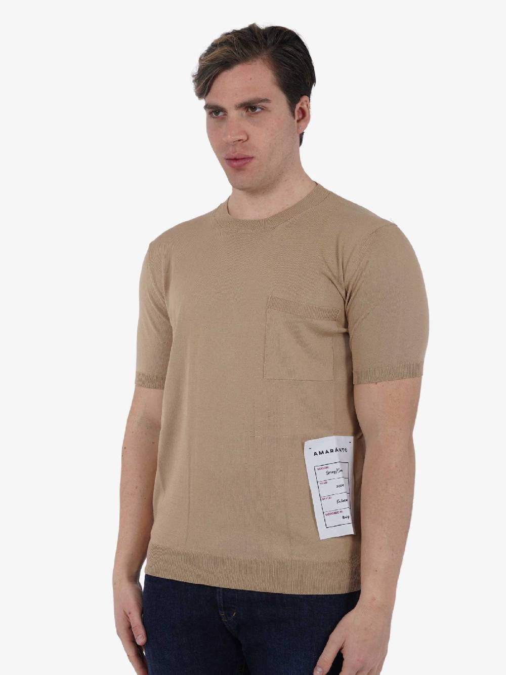 AMARANTO Maglia B9B0021 Uomo Cotone Beige