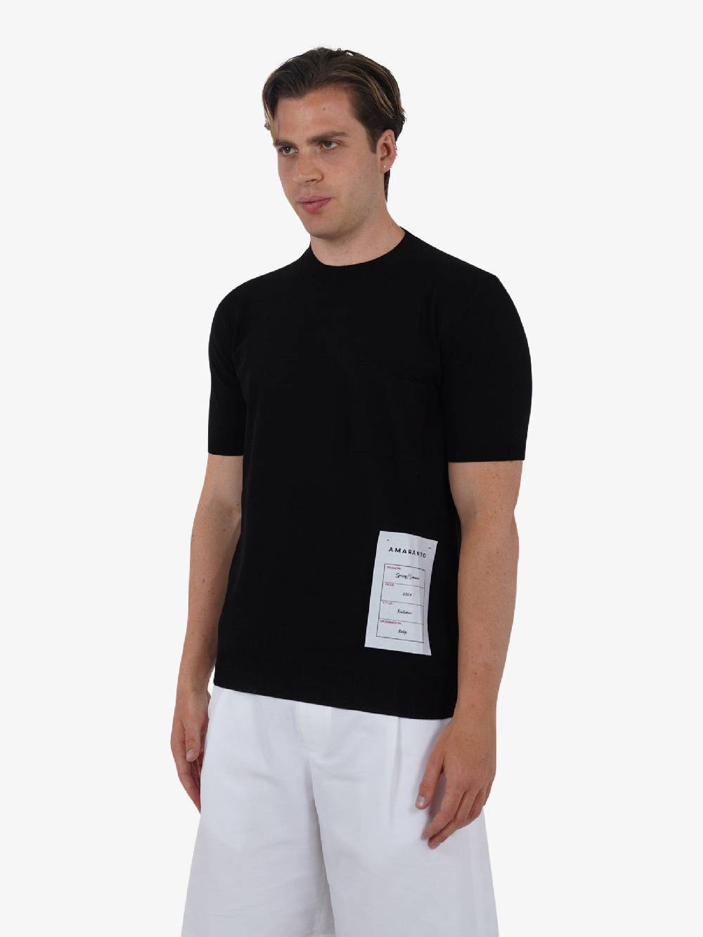 AMARANTO Maglia B9B0021B Uomo Cotone Nero