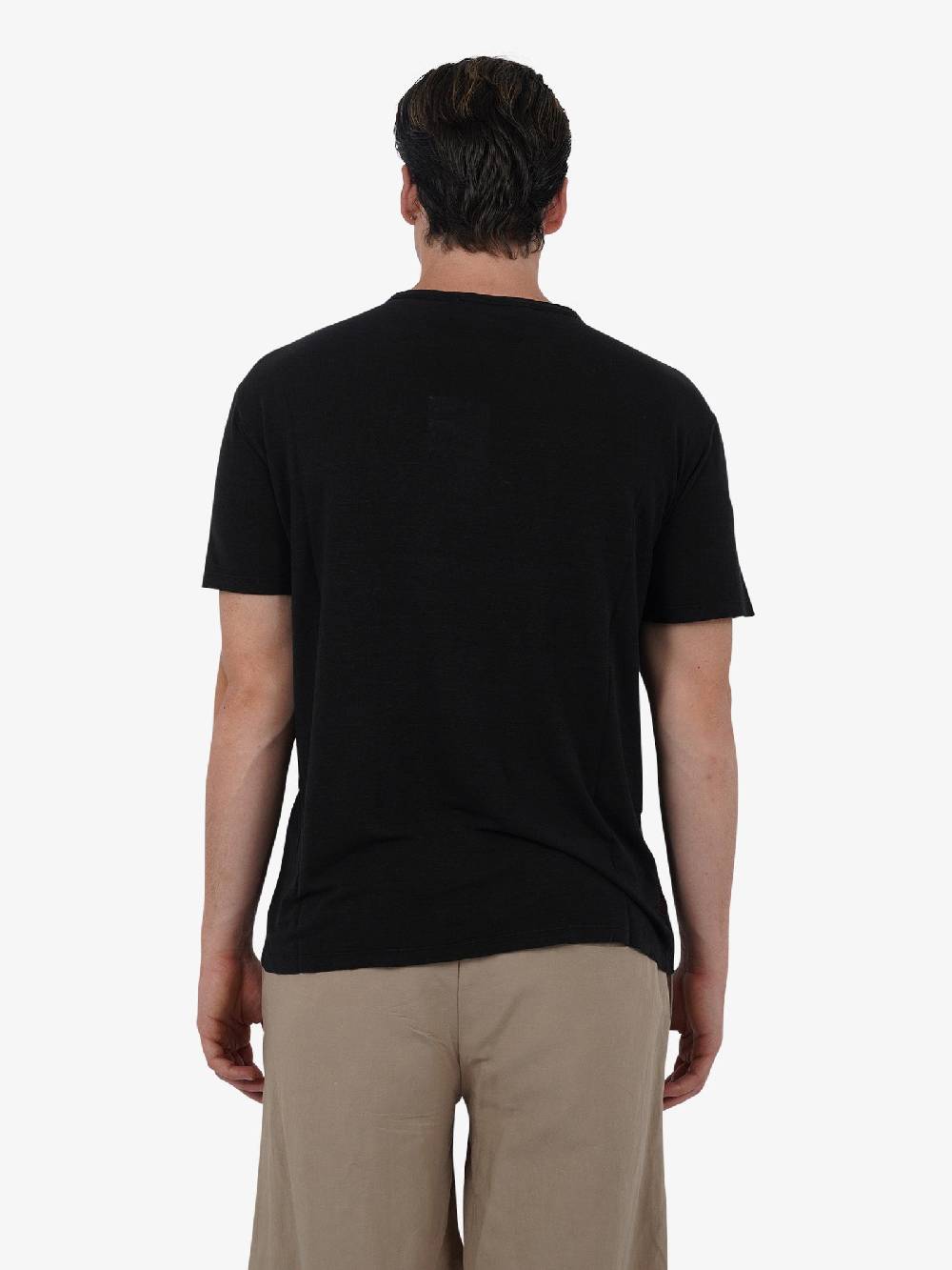 AMARANTO T-shirt B6B0008 Uomo Lino Nero