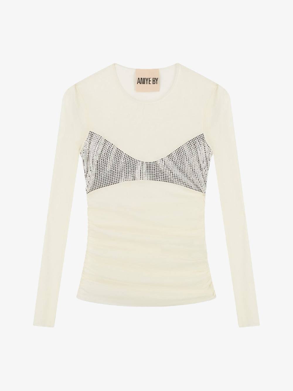 ANIYE BY T-shirt Nancy in tulle donna bianco