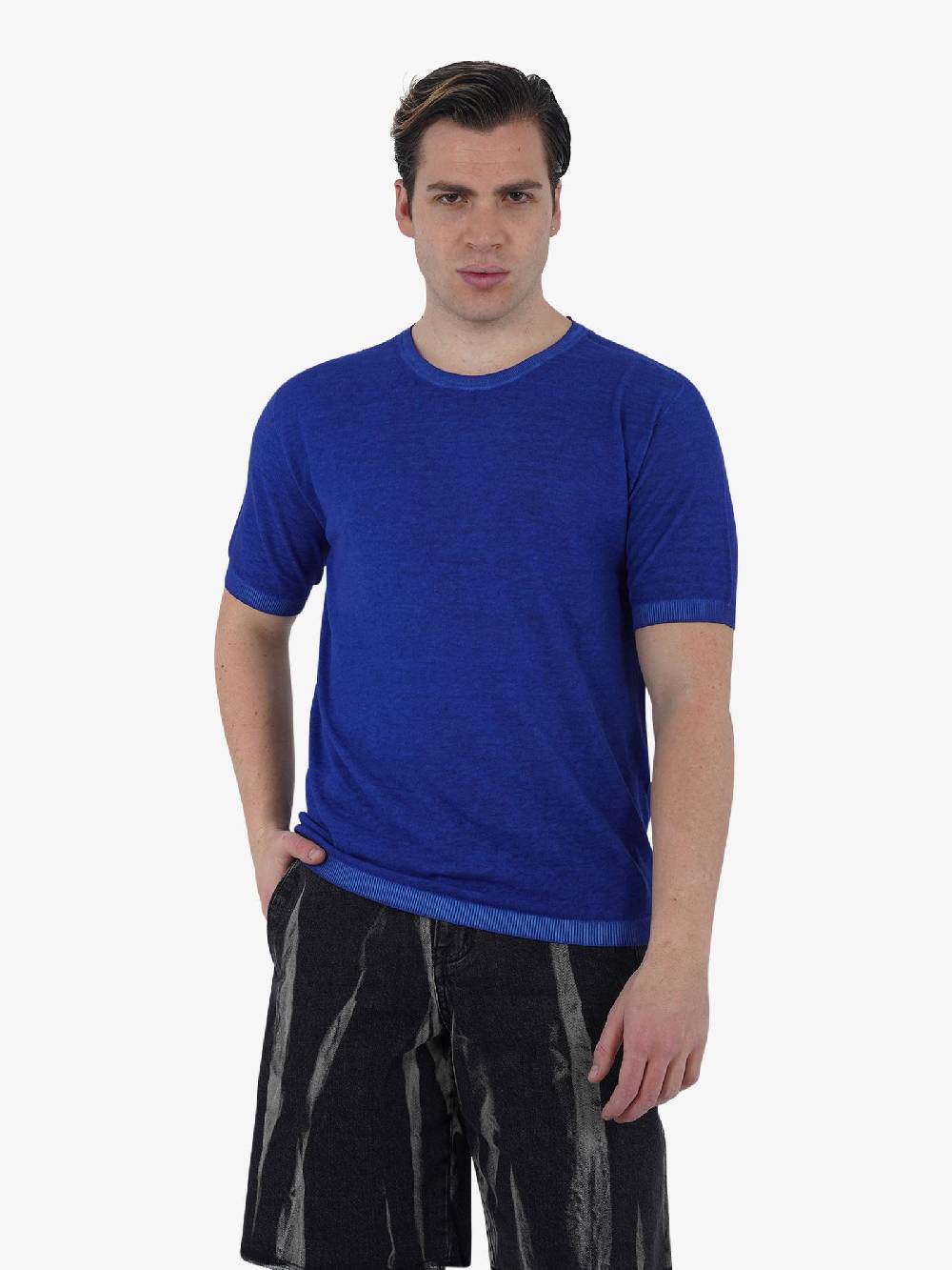 AROVESCIO T-shirt F15 NATURA uomo cotone blu