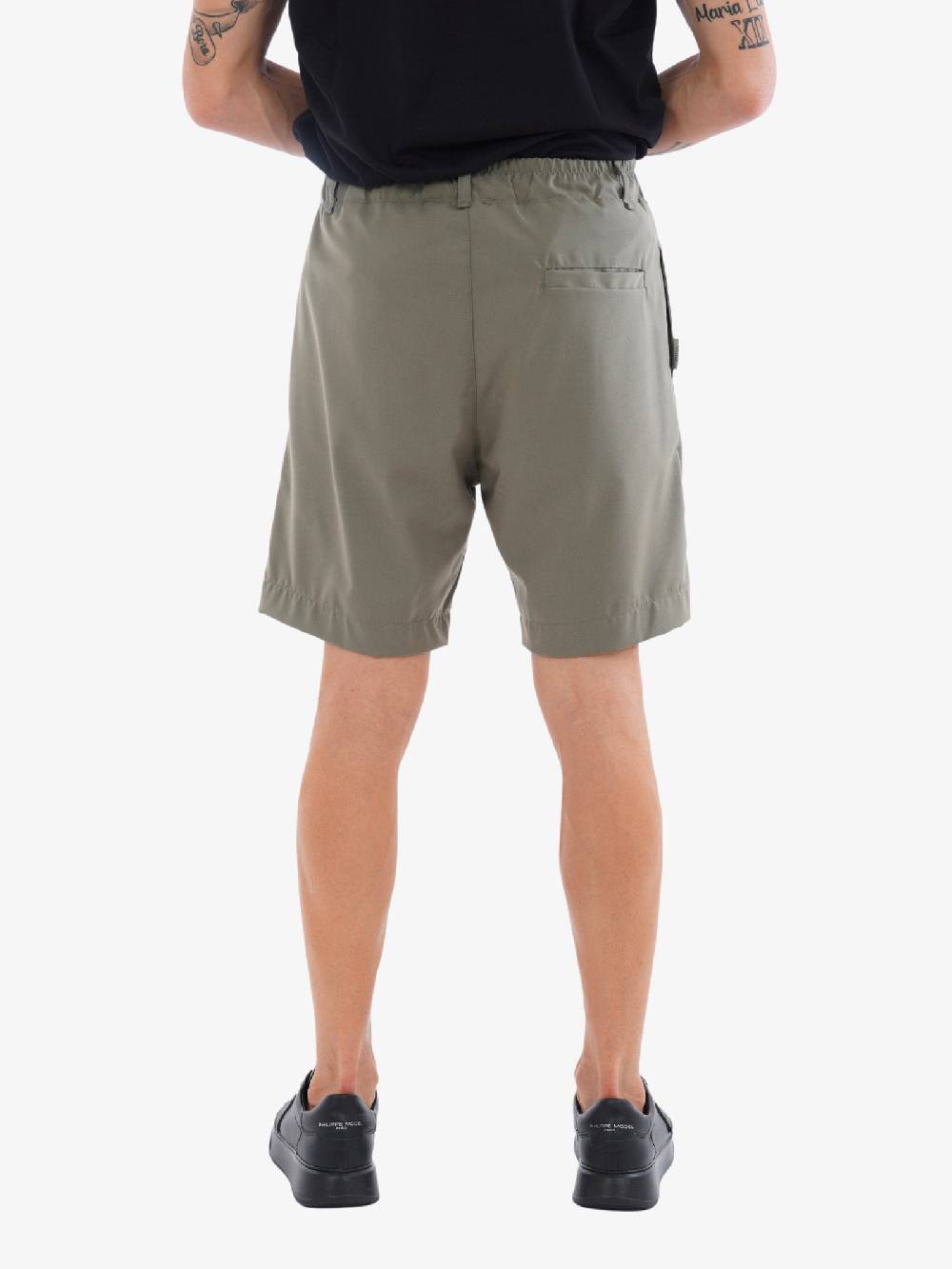 PRIME Bermuda AG6325 Uomo Con Elastico In Vita Verde Militare