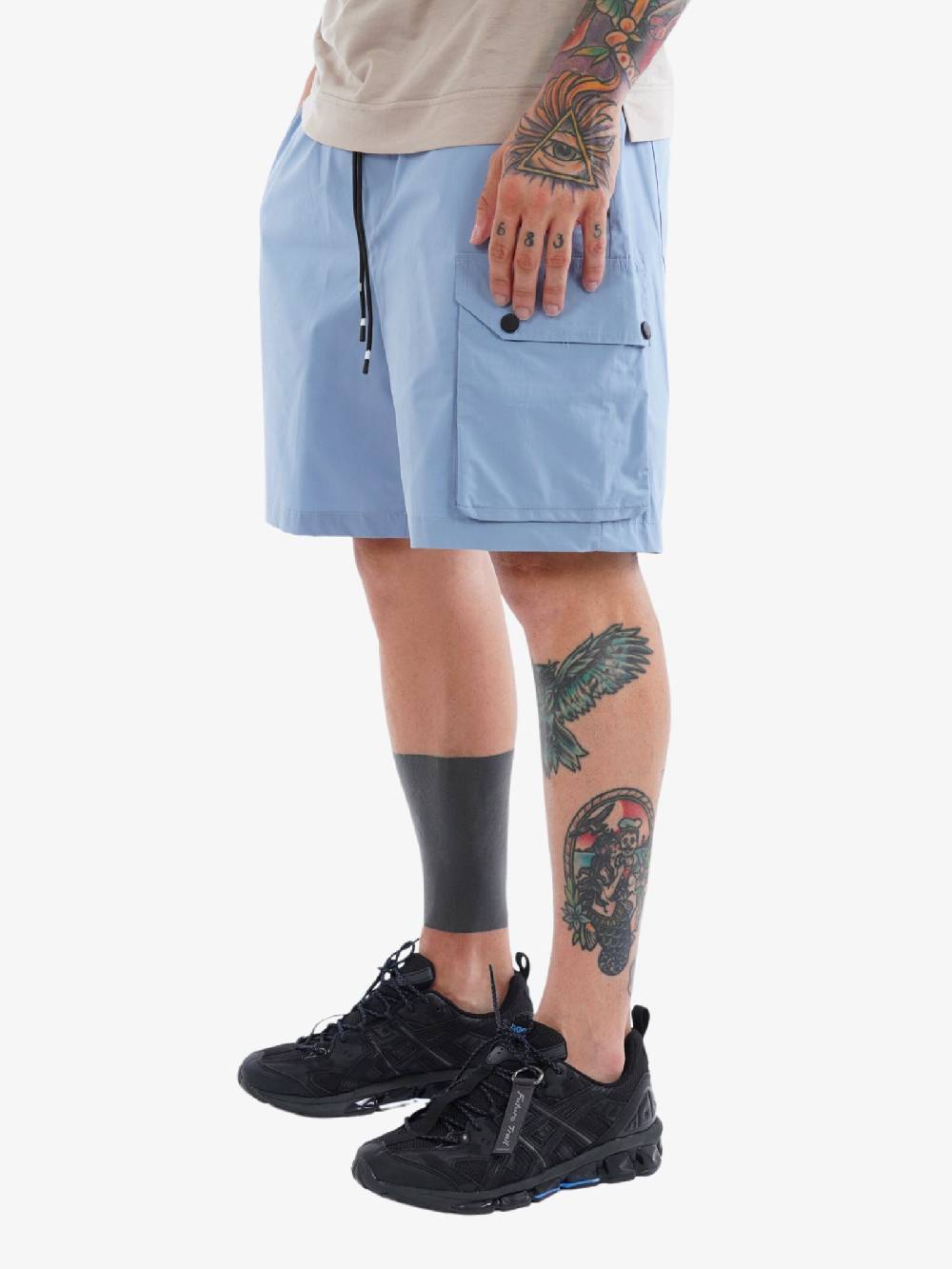 WHITE OVER Bermuda Cargo 00406 Uomo In Cotone Cielo