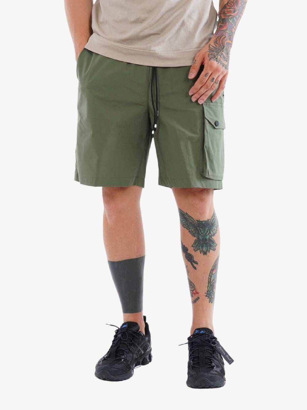 WHITE OVER Bermuda Cargo 00406 Uomo In Cotone Verde