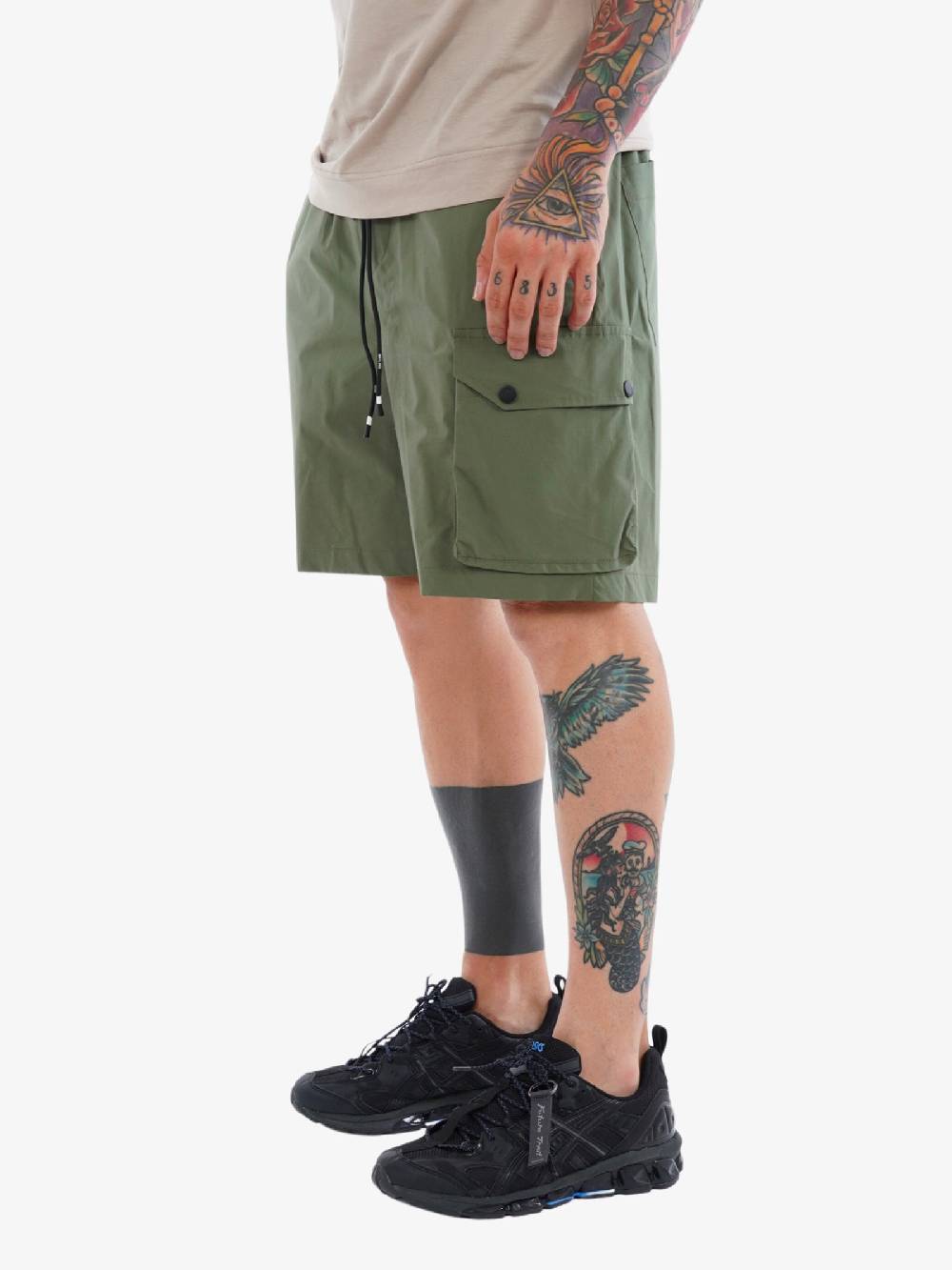 WHITE OVER Bermuda Cargo 00406 Uomo In Cotone Verde