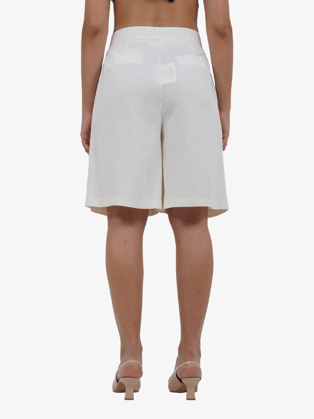 VICOLO Bermuda Con Pieghe TB1568 Donna Viscosa Beige