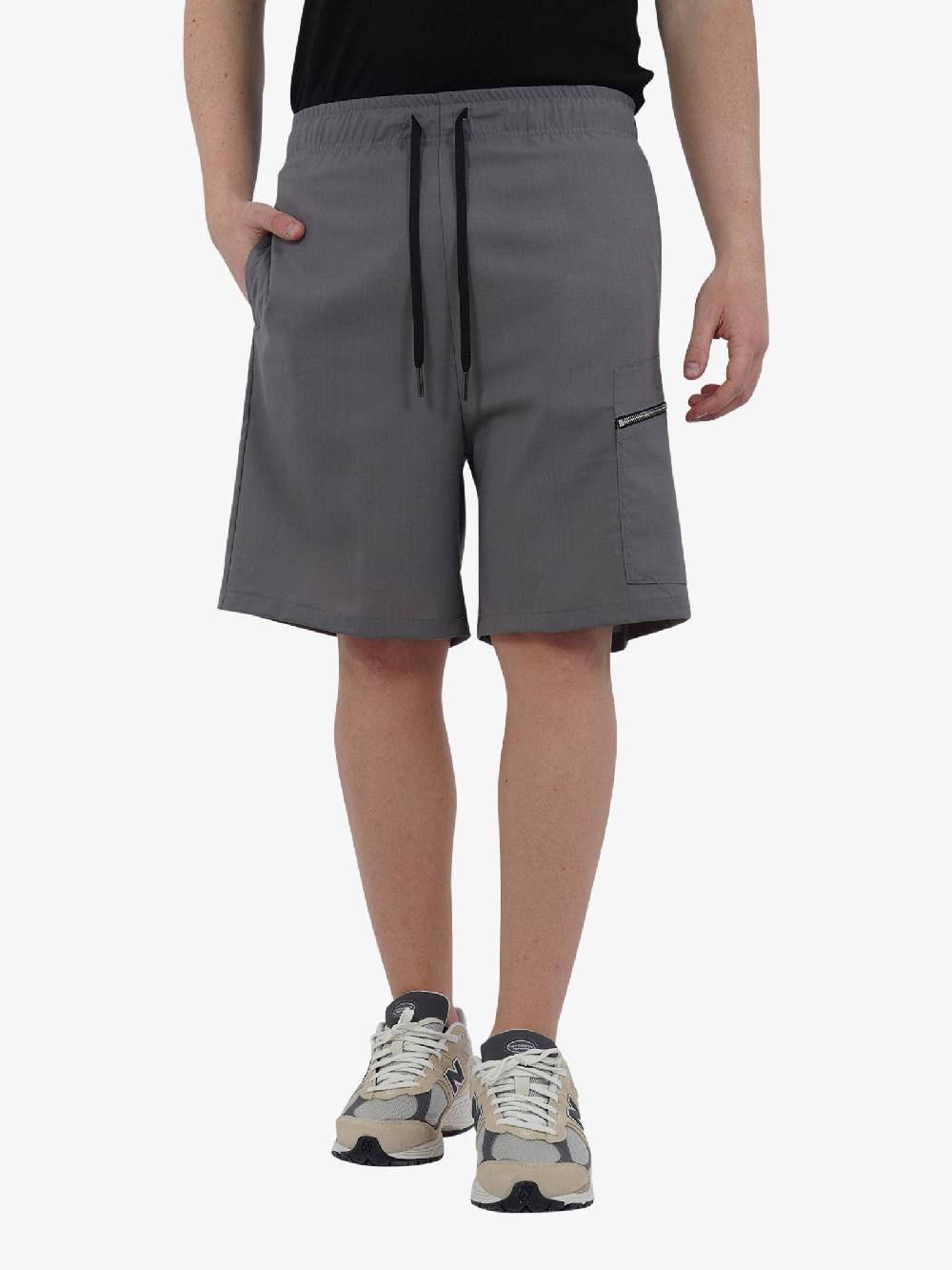 YES LONDON Bermuda con tasca zip XS4224 uomo cotone grigio