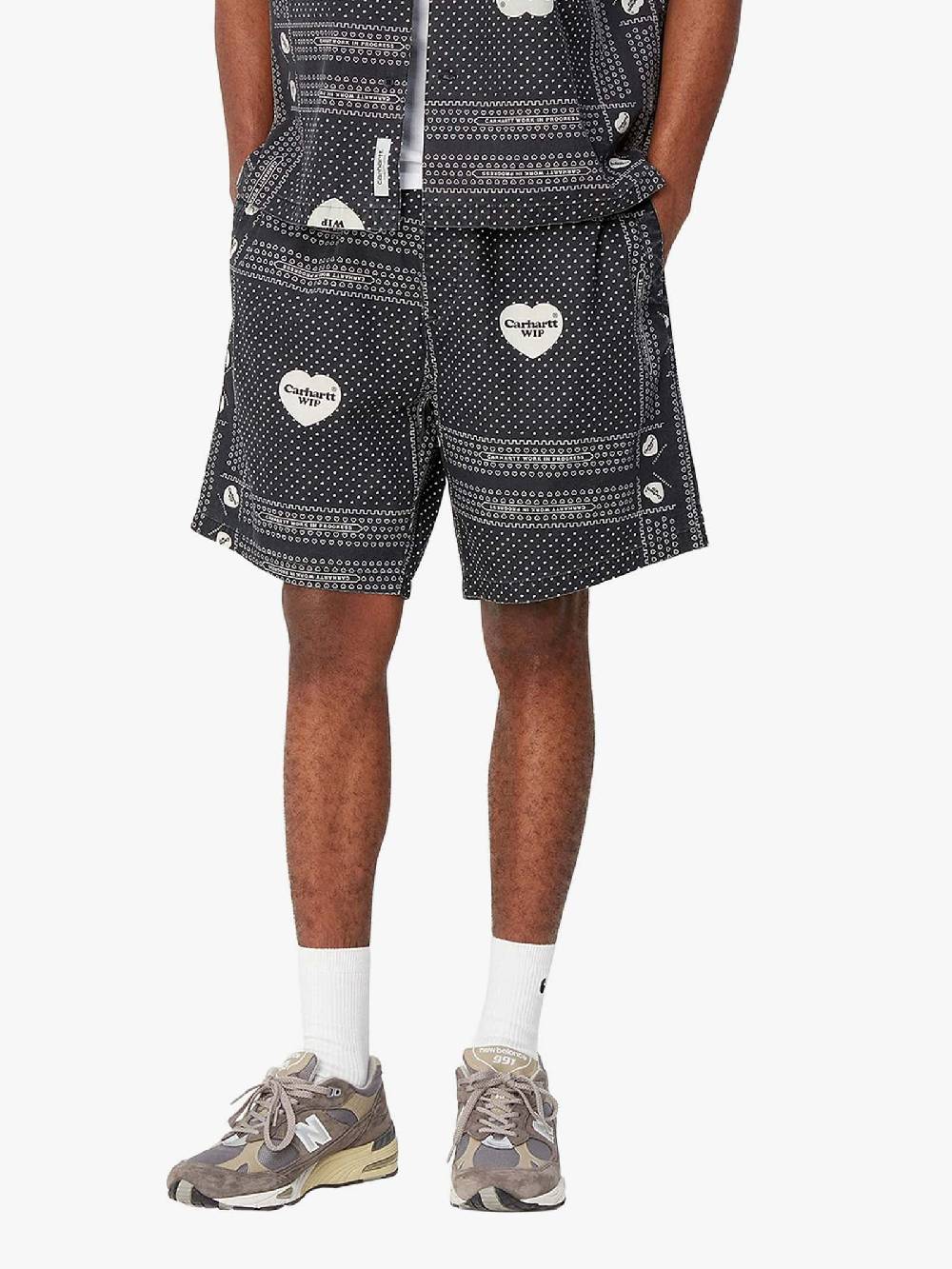 CARHARTT WIP Bermuda Heart Bandana I033076_ Uomo Cotone Nero