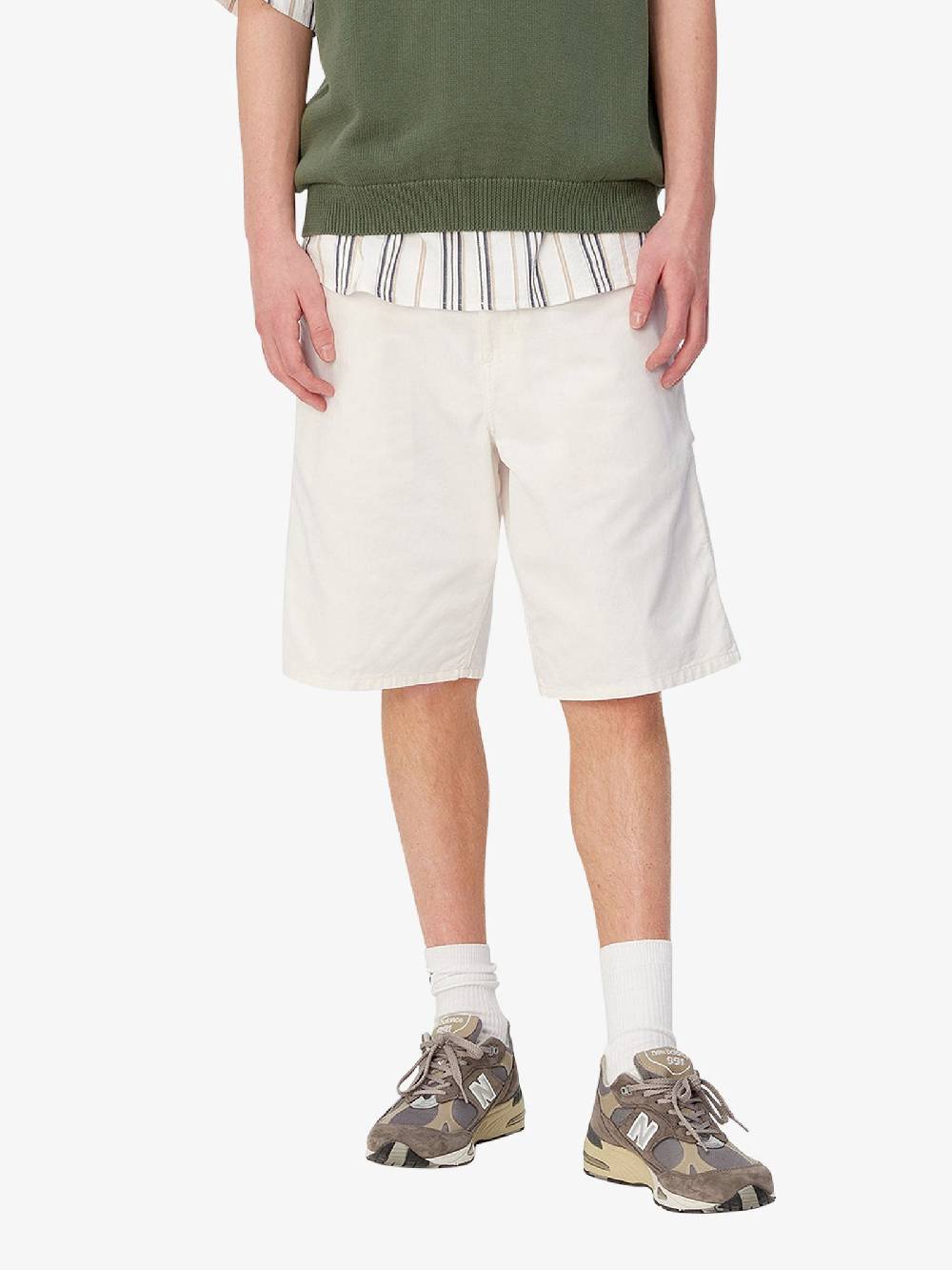 CARHARTT WIP Bermuda Single Knee Short I031504_ Uomo Cotone Bianco