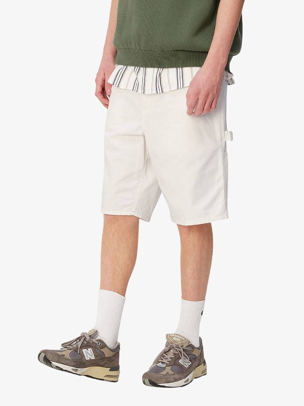 CARHARTT WIP Bermuda Single Knee Short I031504_ Uomo Cotone Bianco