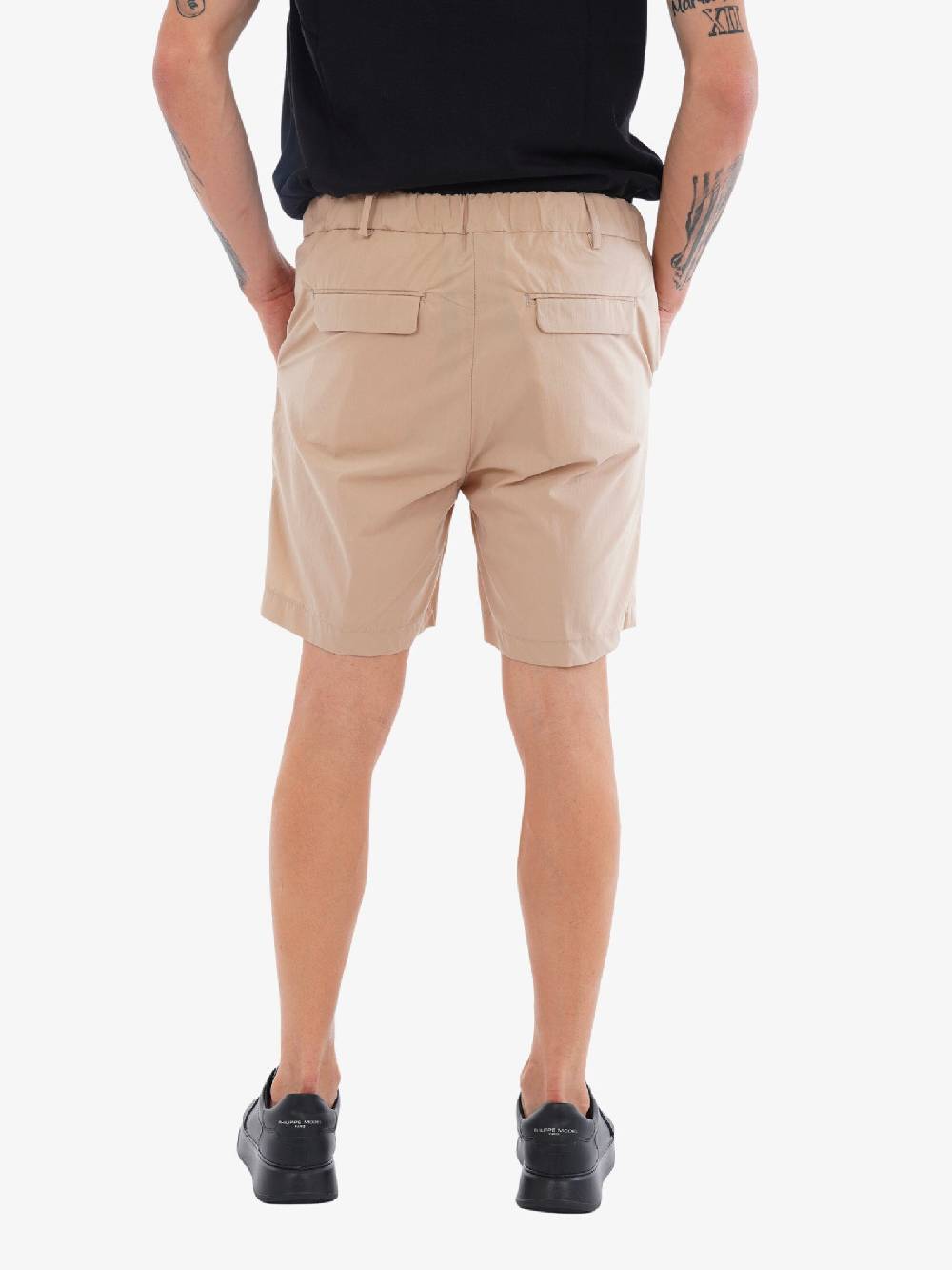 WHITE OVER Bermuda Wall Kill Uomo In Misto Cotone Crema Doppio Bottone