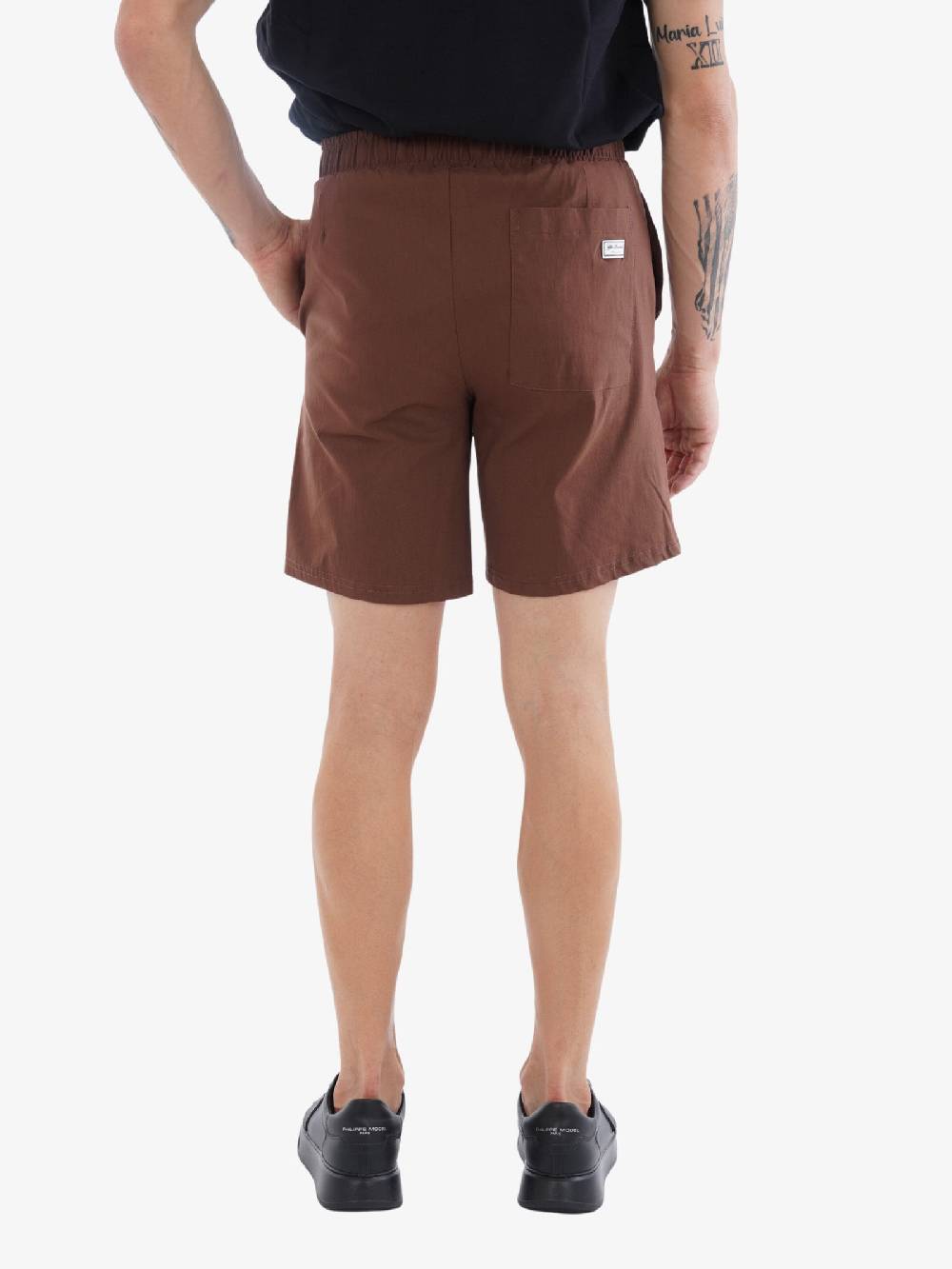 YES LONDON Bermuda XS4187 Uomo In Cotone Coccio Elastico In Vita