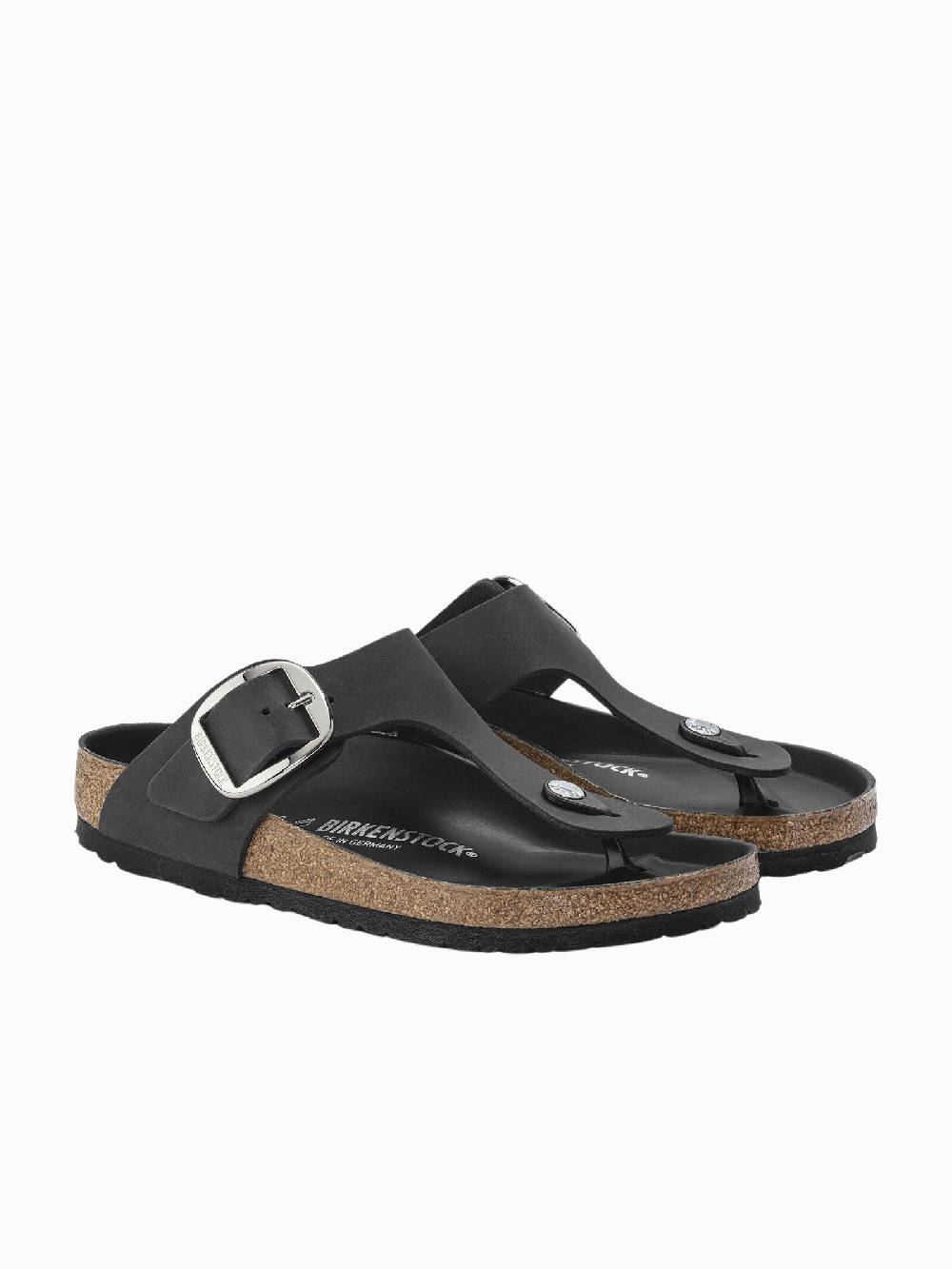 BIRKENSTOCK Ciabatte Gizeh Big Buckle Donna Nere