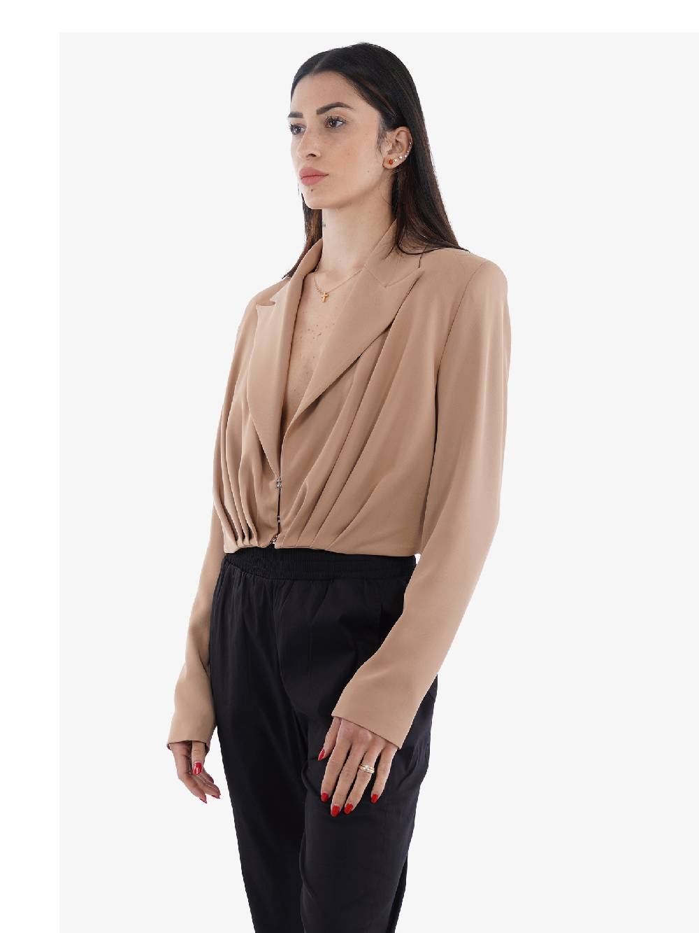 MONIQUE GARCONNE Blazer Donna Poliestere Marrone G167CAPPUCCINO