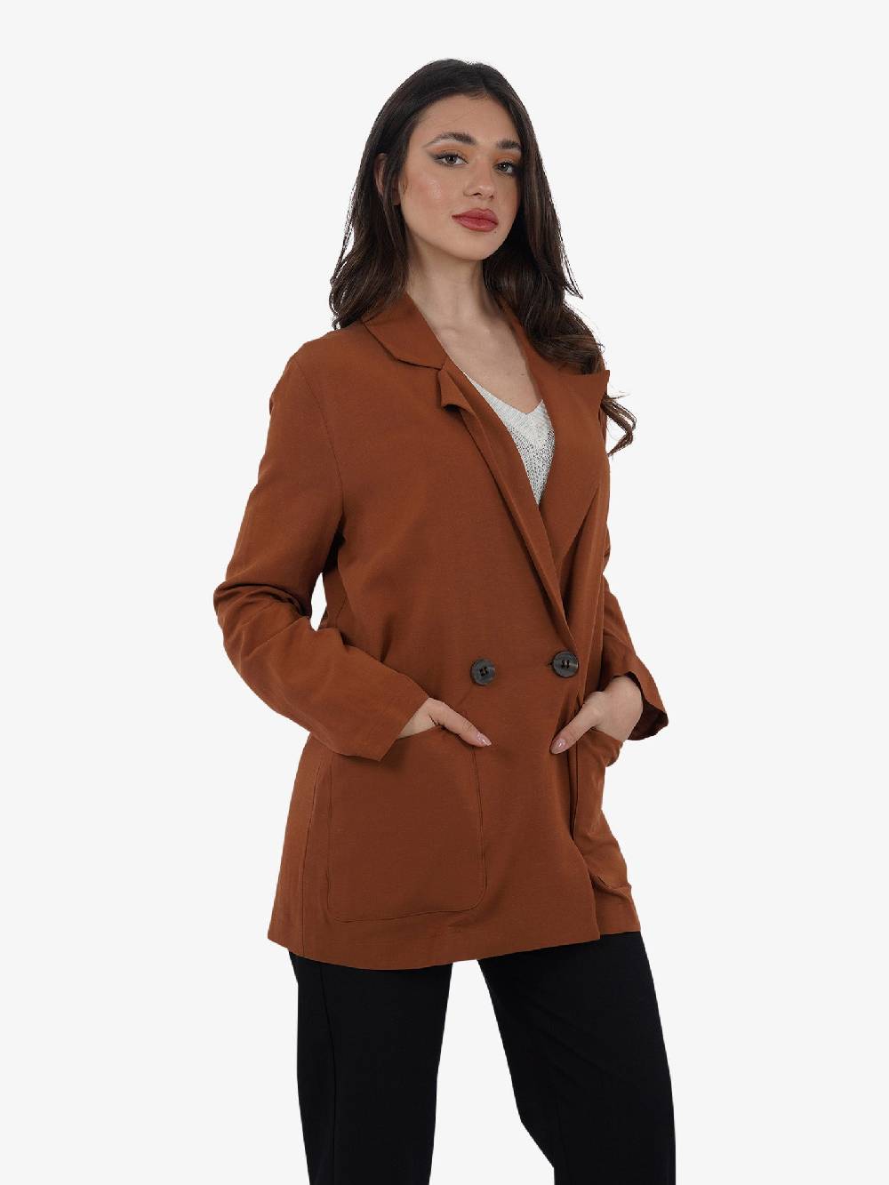 MARIUCCIA Blazer Doppiopetto MMD3240 Donna Viscosa Marrone